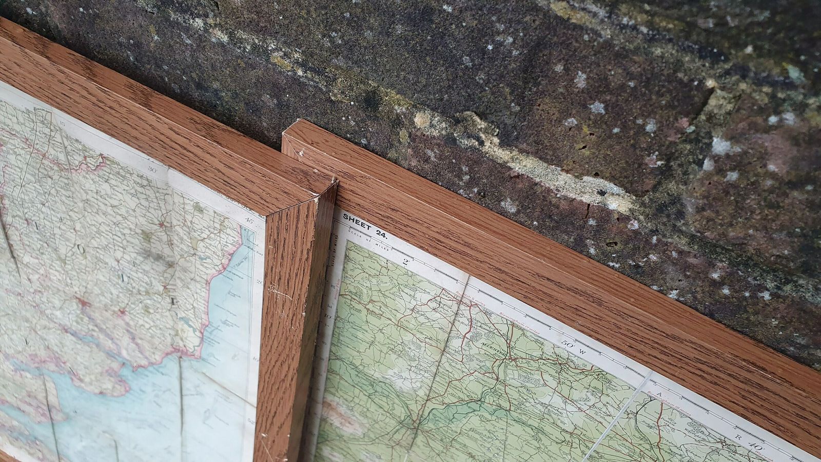4 Very Large Framed Maps New Forest Middlesex Essex Suffolk Oxford photo buy