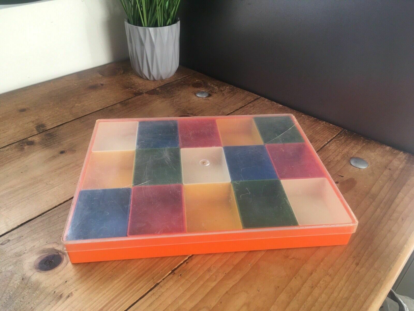 photo furniture Mid Century Modern Multicoloured Organiser Storage Tray Box Screws Crafts Sewing