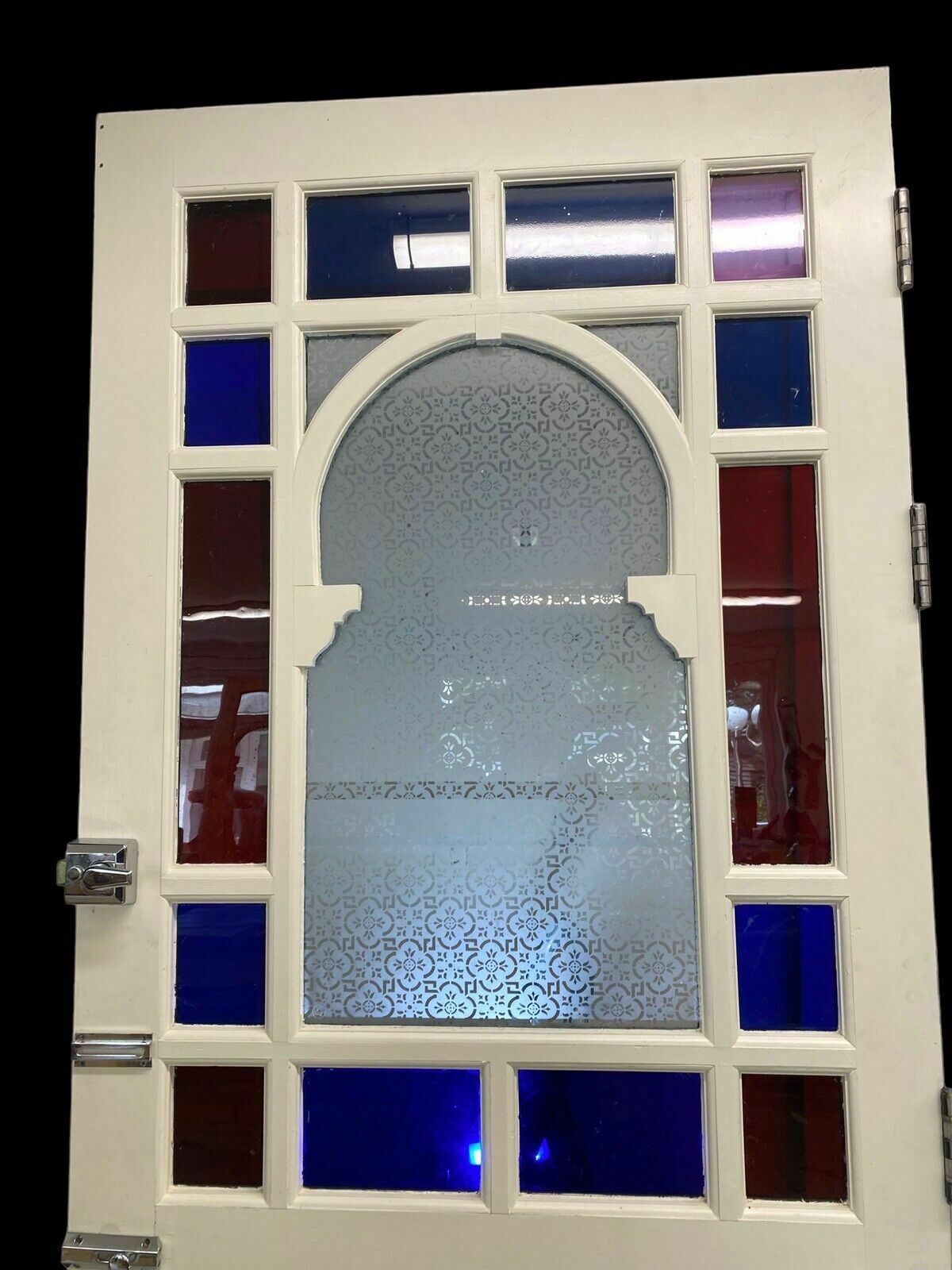 photo for sale Large Edwardian Front Door Period Etched Glass Old Reclaimed Antique Hardwood