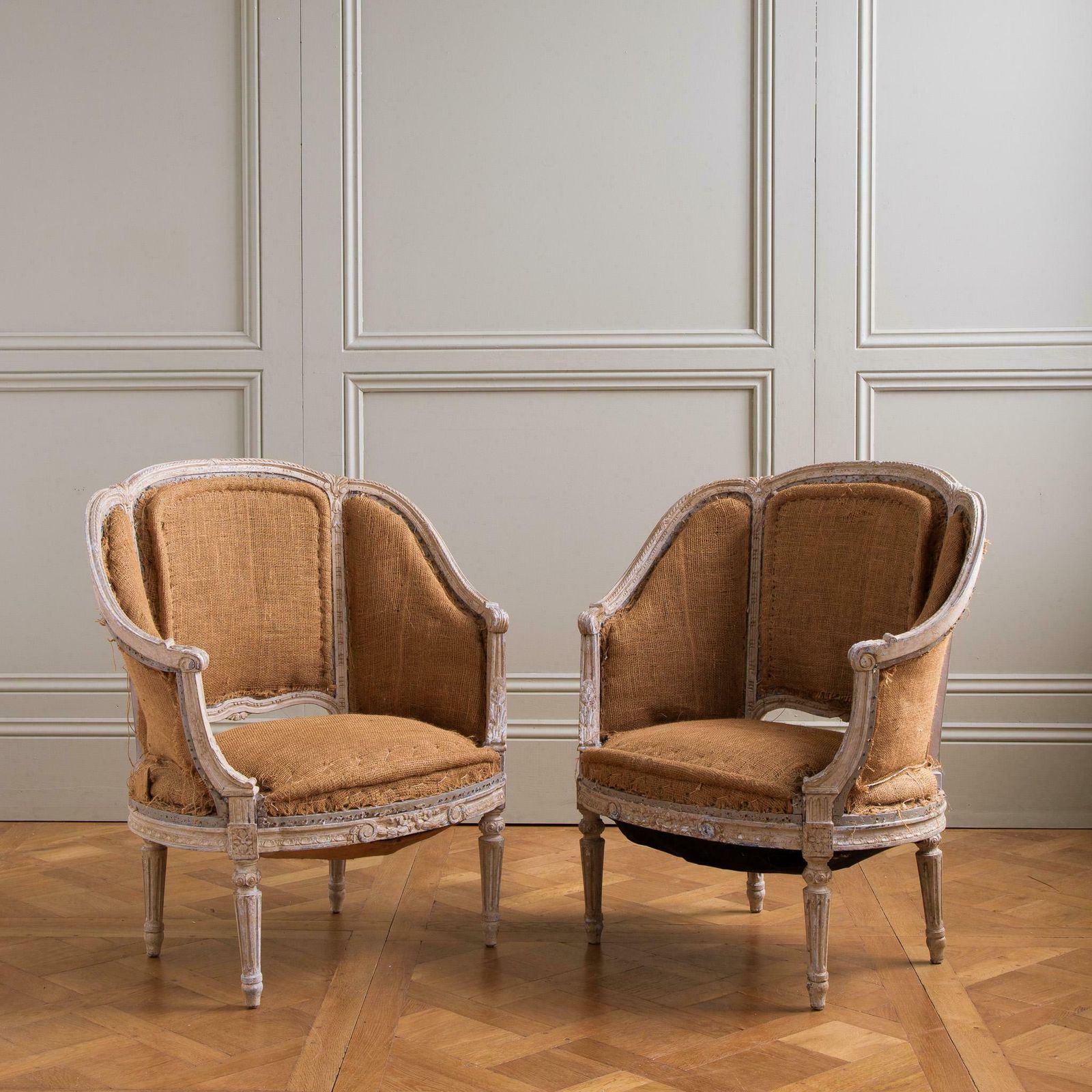 photo furniture 19th Century French Pair Of Corbeille Bergere Armchairs