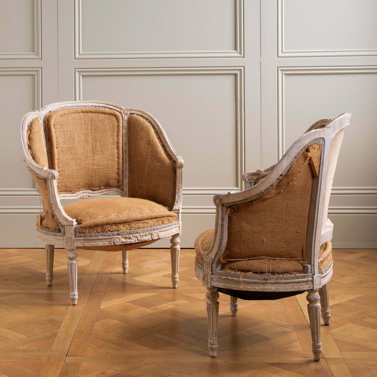 photo for sale 19th Century French Pair Of Corbeille Bergere Armchairs