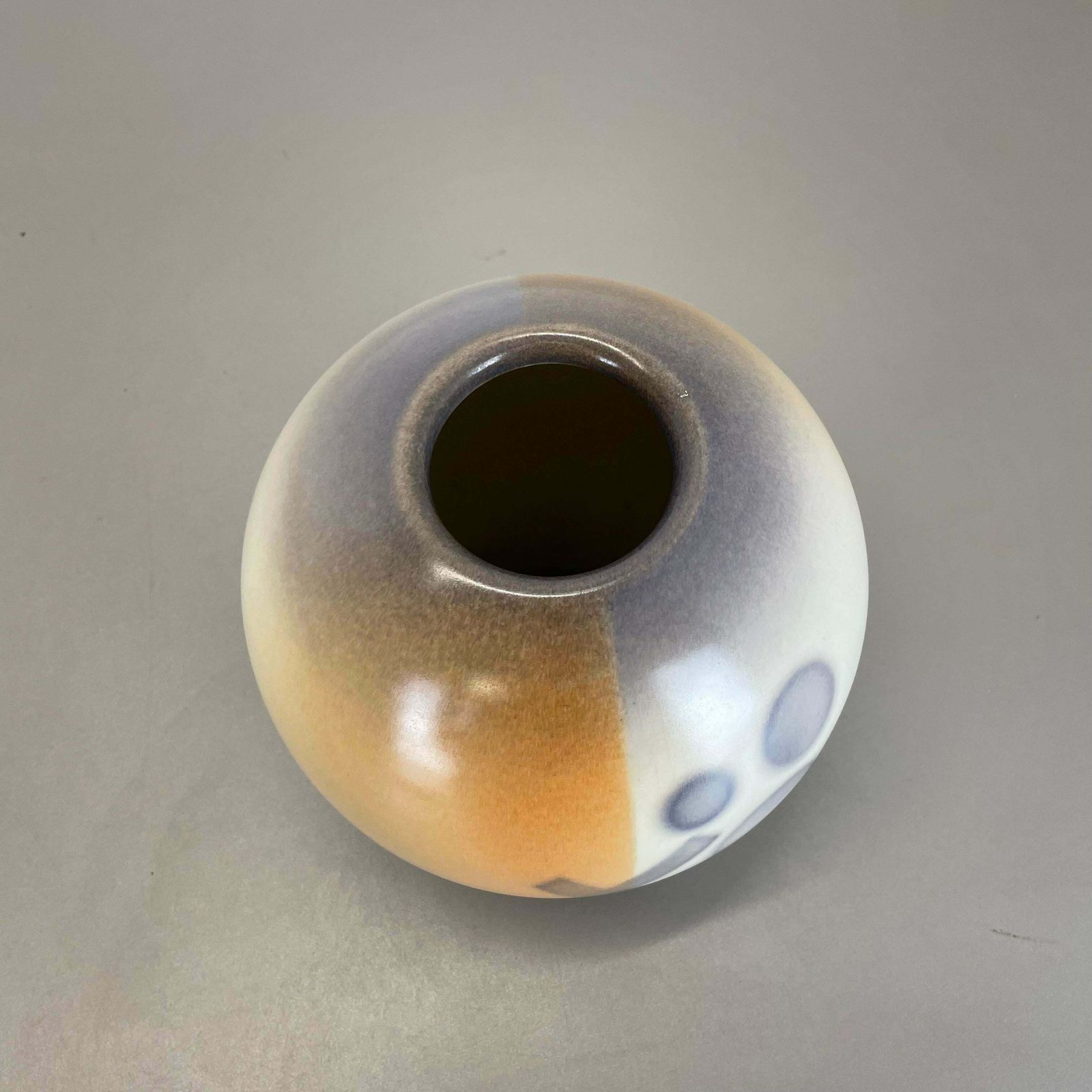 photo vinterior Colorful Bauhaus Ceramic Pottery Vase By Karlsruher Majolika, Germany, 1950s
