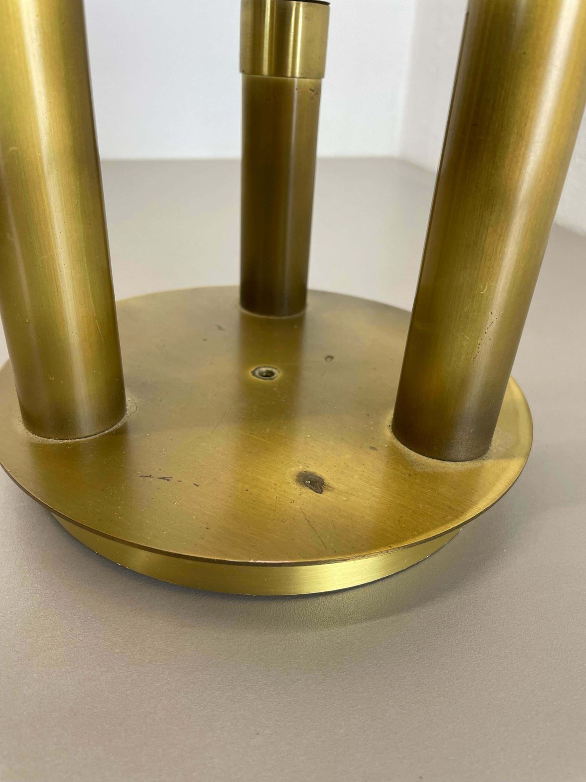710.0 Brass Italian Stilnovo Style Atomic Space Age Ceiling Light Sconces, Italy, 1970 photo