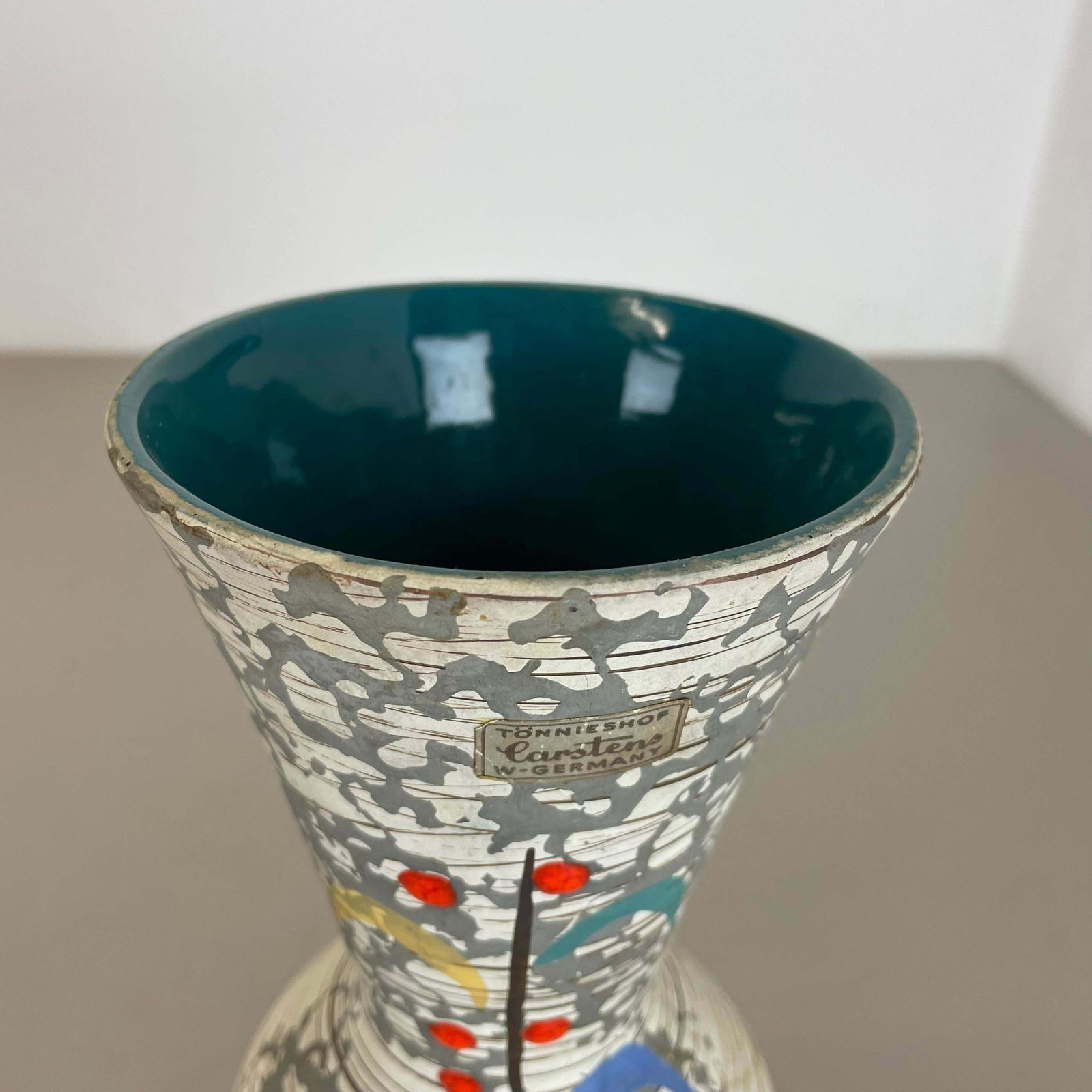 Super Glaze Abstract Ceramic Pottery Vase Carstens Tönnieshof Germany, 1950s photo vintage