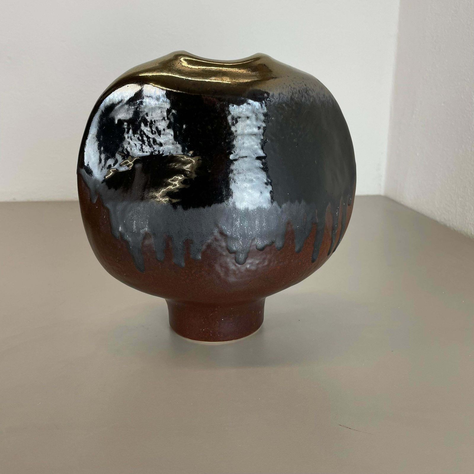 Huge 24cm Studio Pottery Vase Object By Heiner Balzar For Steuler, Germany, 1970 photo furniture
