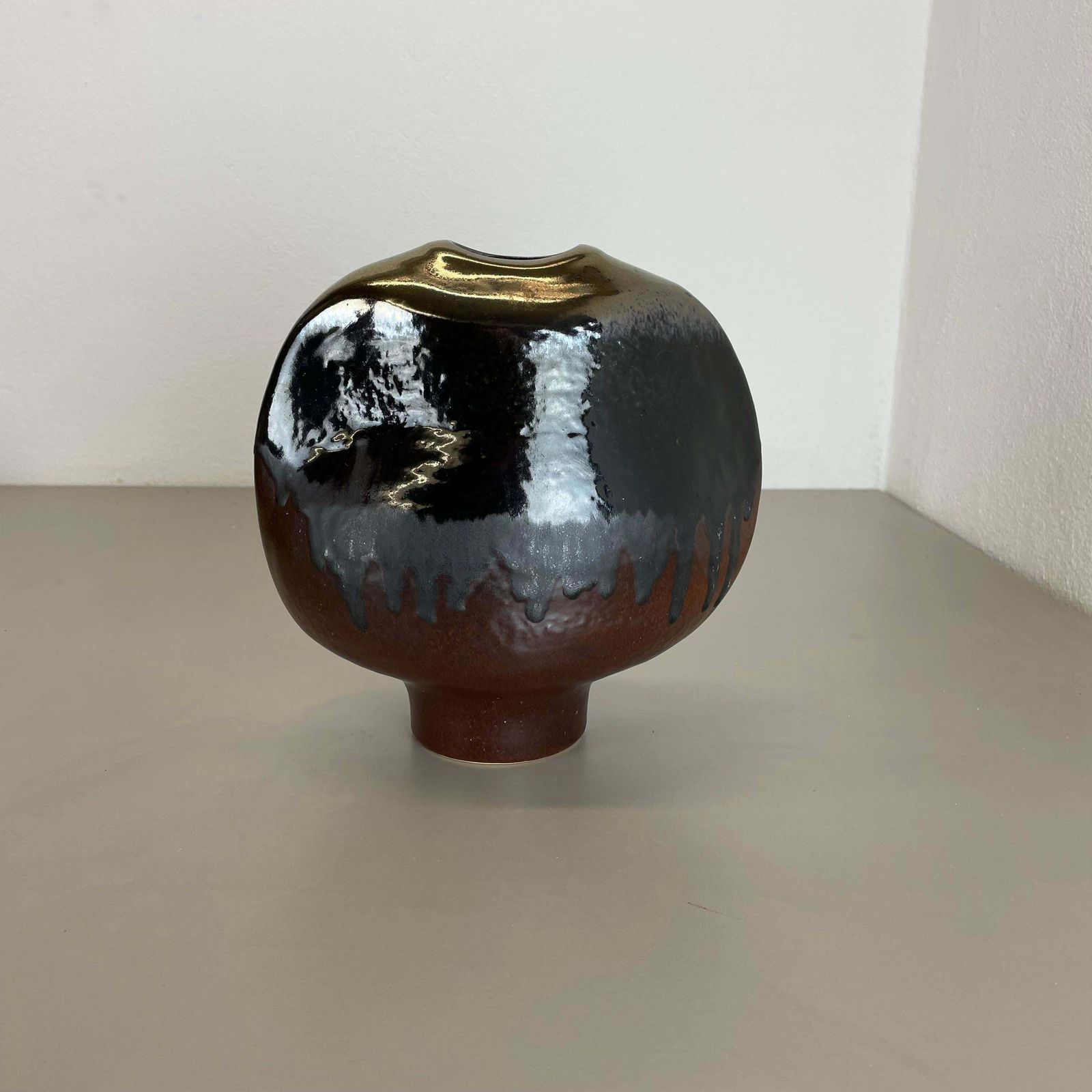 Huge 24cm Studio Pottery Vase Object By Heiner Balzar For Steuler, Germany, 1970 photo for sale