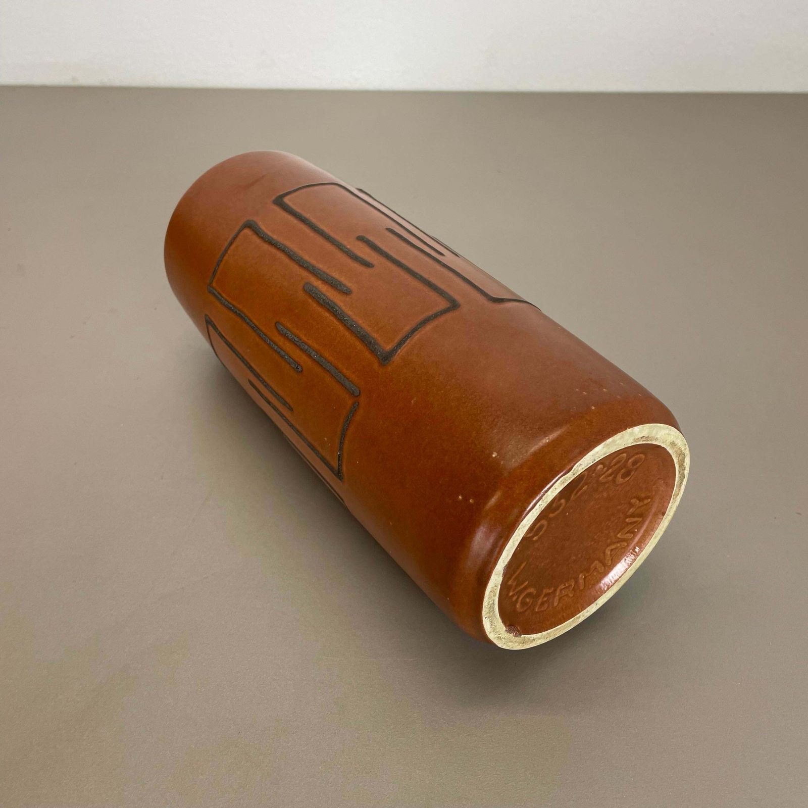 400.0 Extraordinary "Abstract Line" Tube Pottery Fat Lava Vase Scheurich Germany 1970 photo