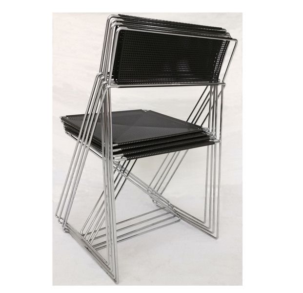 A Set Of Four X Line Chairs By Niels Jorgen Haugesen For Hybodan Of Denmark photo for sale