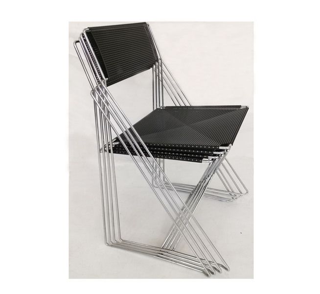 A Set Of Four X Line Chairs By Niels Jorgen Haugesen For Hybodan Of Denmark photo Furniture