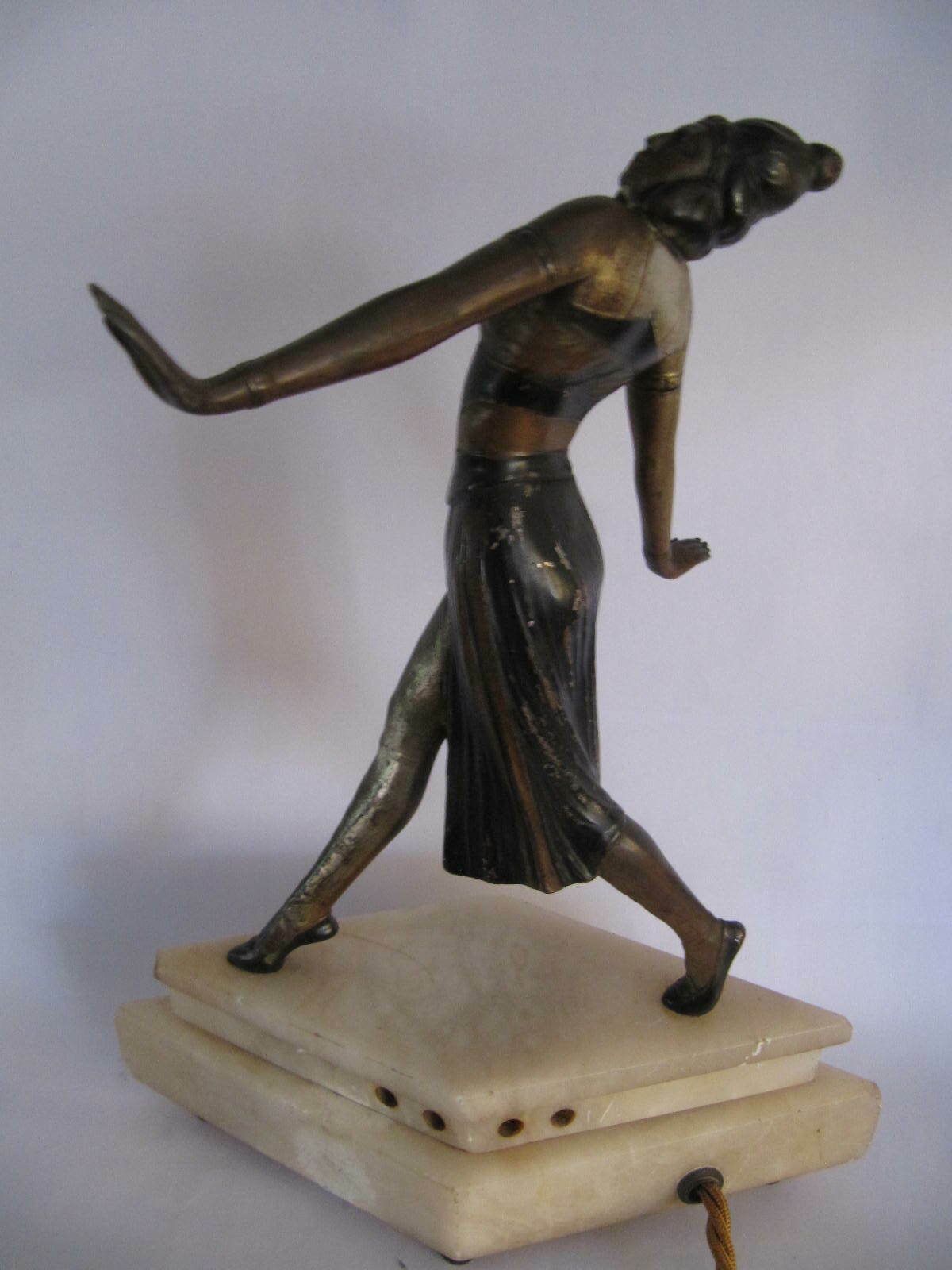 850.0 Art Deco Figurine Lamp Of A Dancer. Rare. From The Deco Collection Of Seymour Stein photo