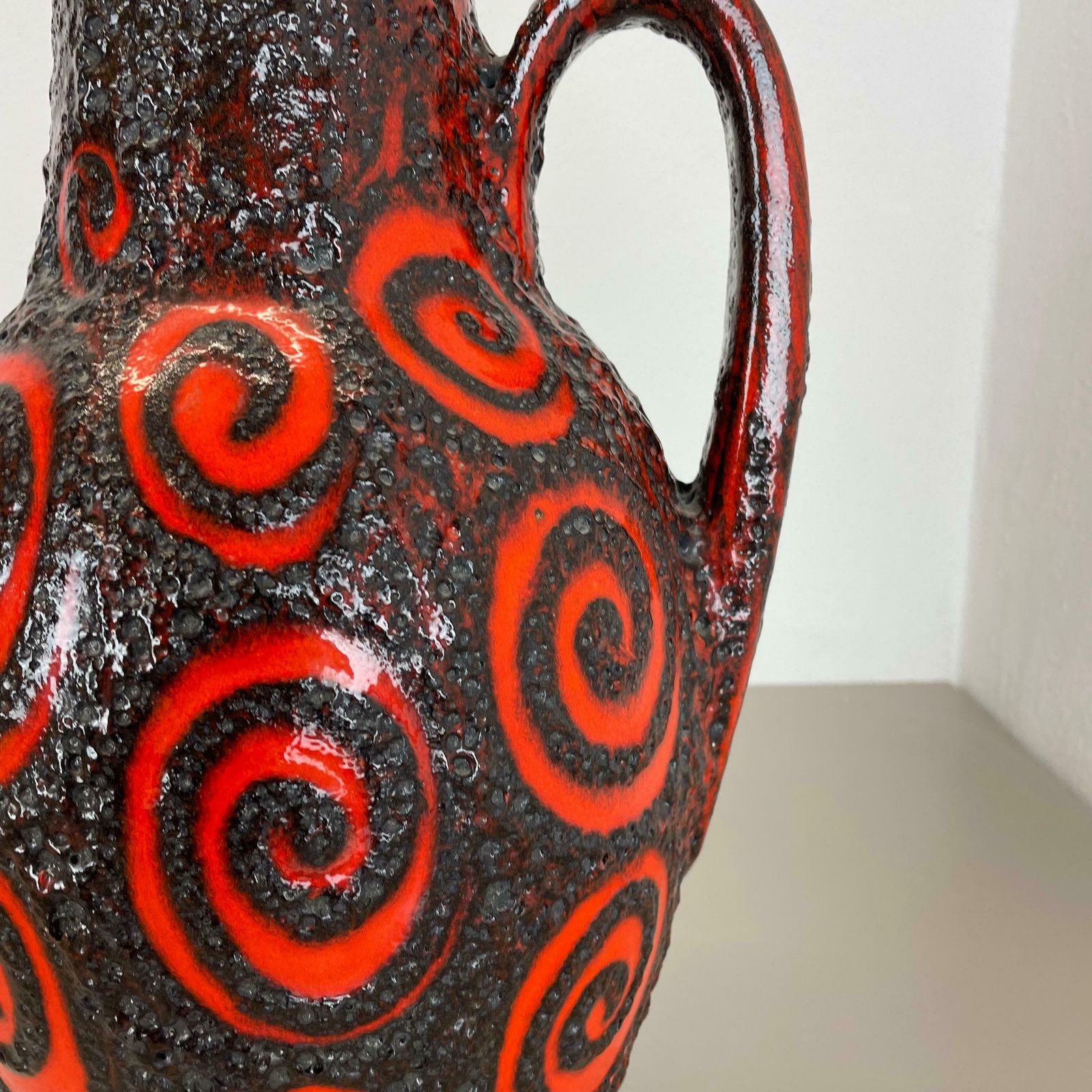 Large 38cm Pottery Fat Lava "Super Glaze" 279 38 Floor Vase By Scheurich, 1970s photo vintage