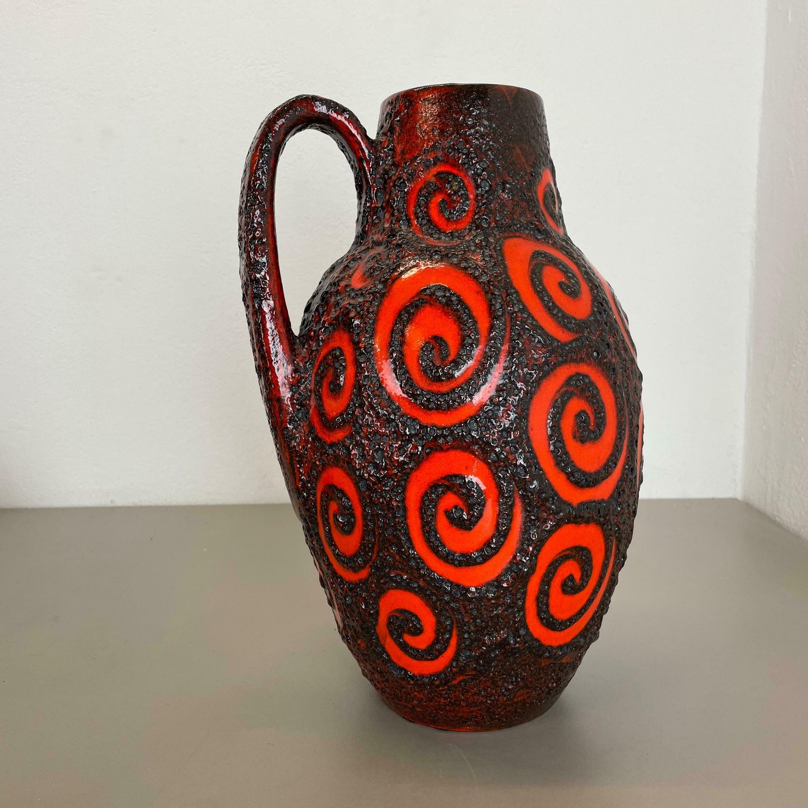 photo vintage Large 38cm Pottery Fat Lava "Super Glaze" 279 38 Floor Vase By Scheurich, 1970s