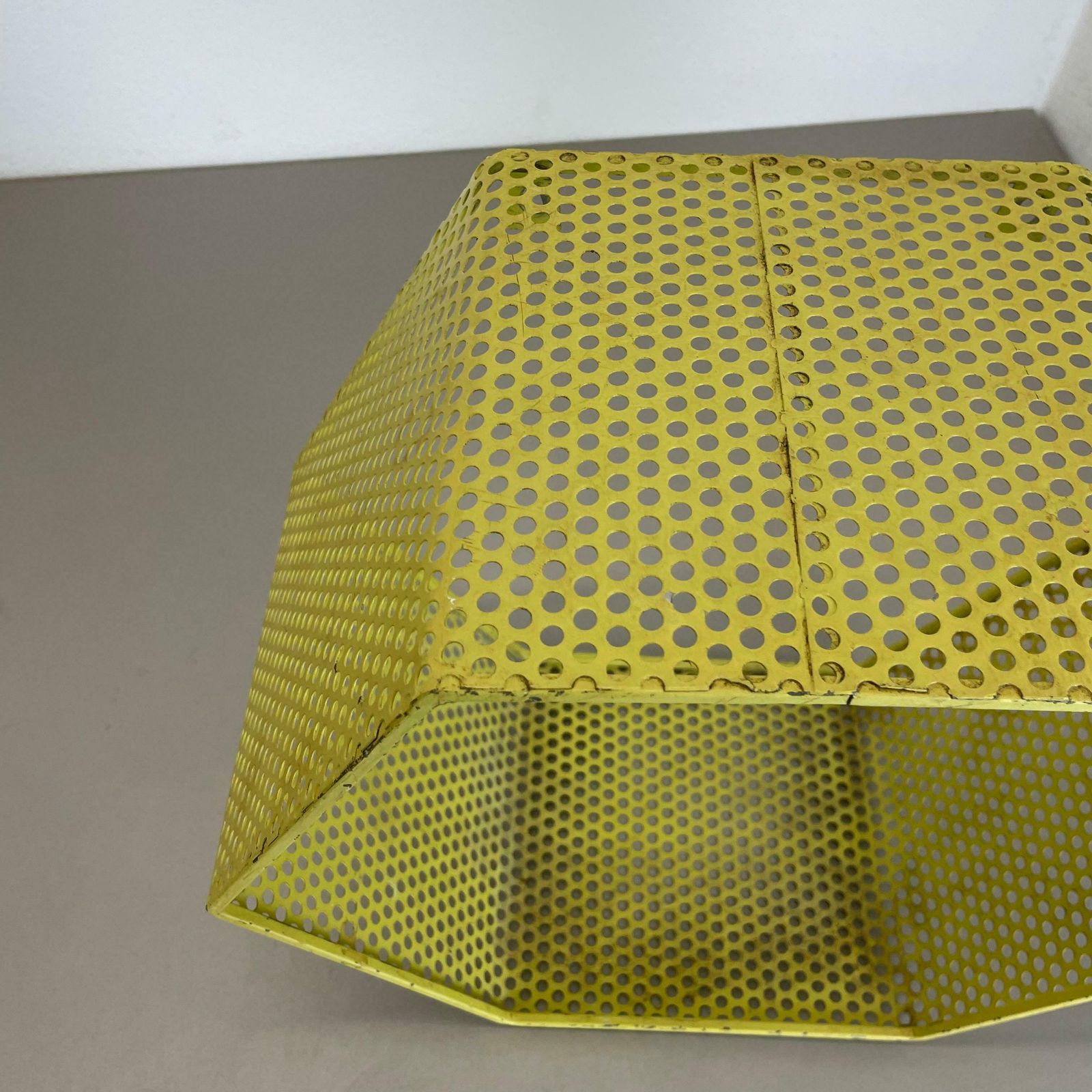 Small Yellow Cube Form Wall Unit Element By Mathieu Matégot Attrib., France 1950 photo Furniture