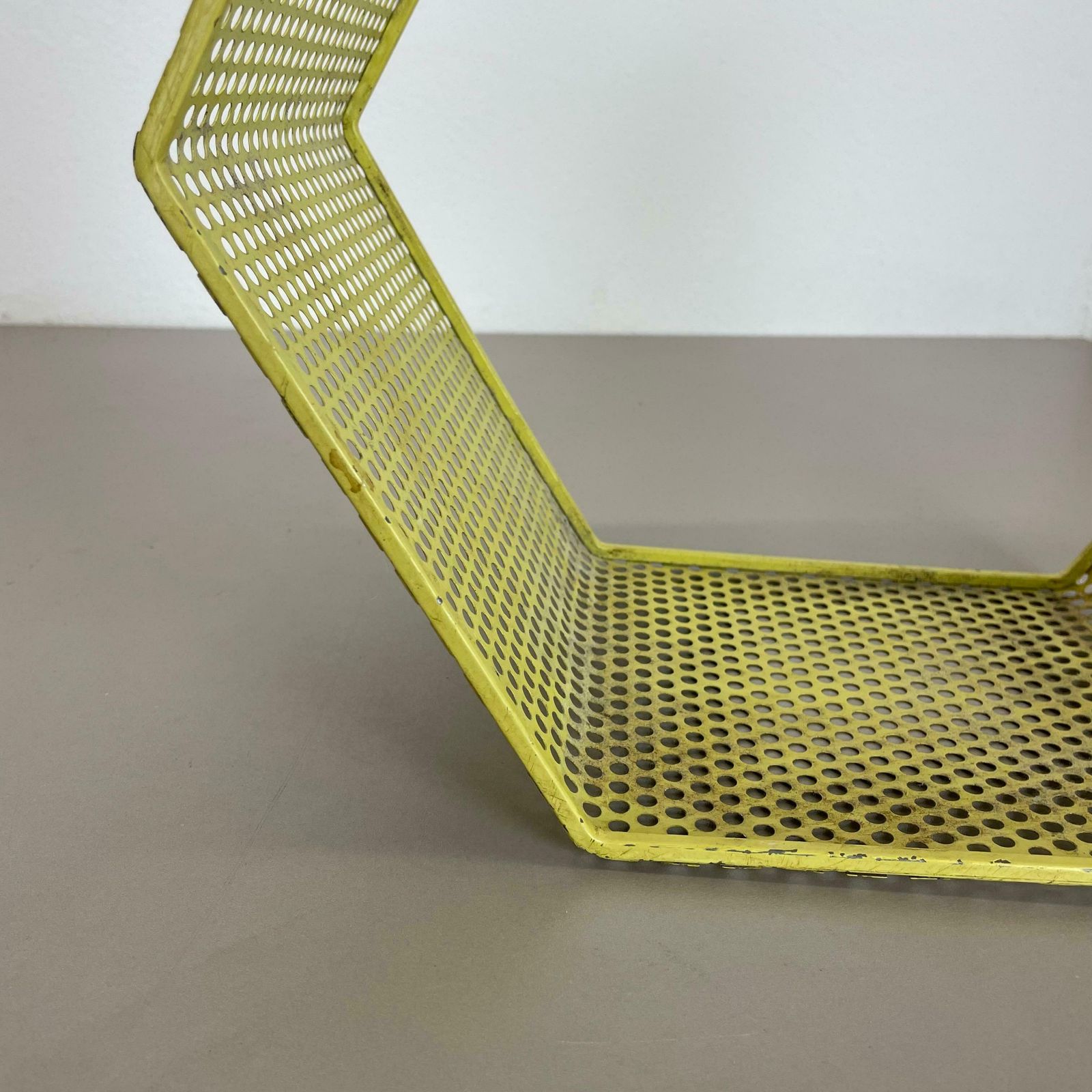 photo furniture Small Yellow Cube Form Wall Unit Element By Mathieu Matégot Attrib., France 1950