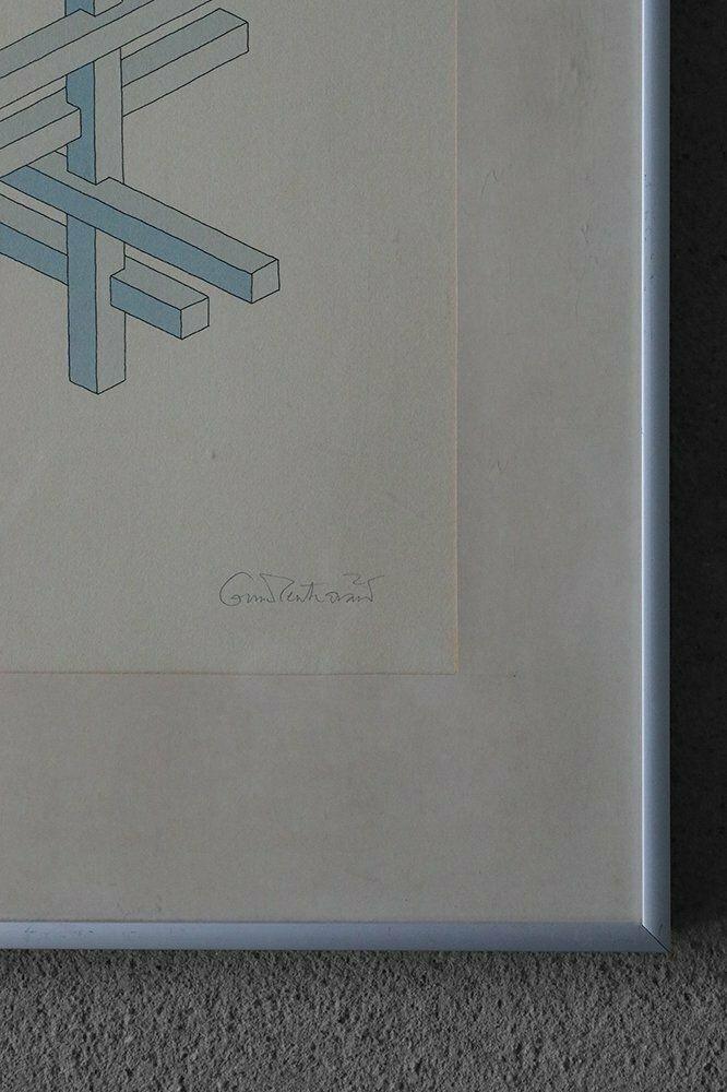 Oscar Reutersvärd, Impossible Figures, Color Lithograph, Framed photo for sale
