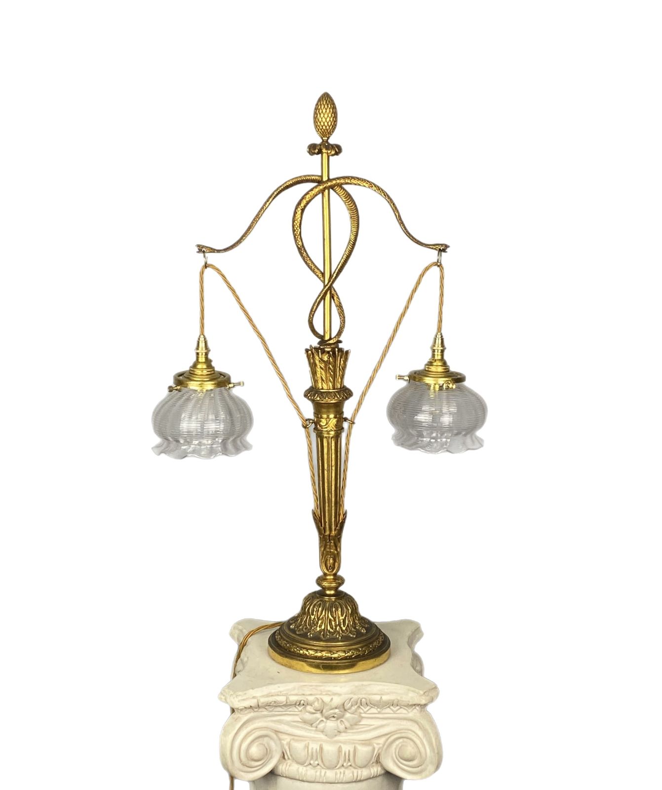 Antique French Table Lamp Caduseus – Rod Of Hermes