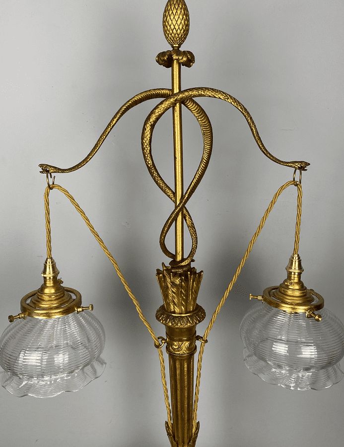 Antique French Table Lamp Caduseus – Rod Of Hermes photo furniture