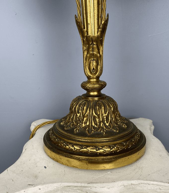 Antique French Table Lamp Caduseus – Rod Of Hermes photo Lighting