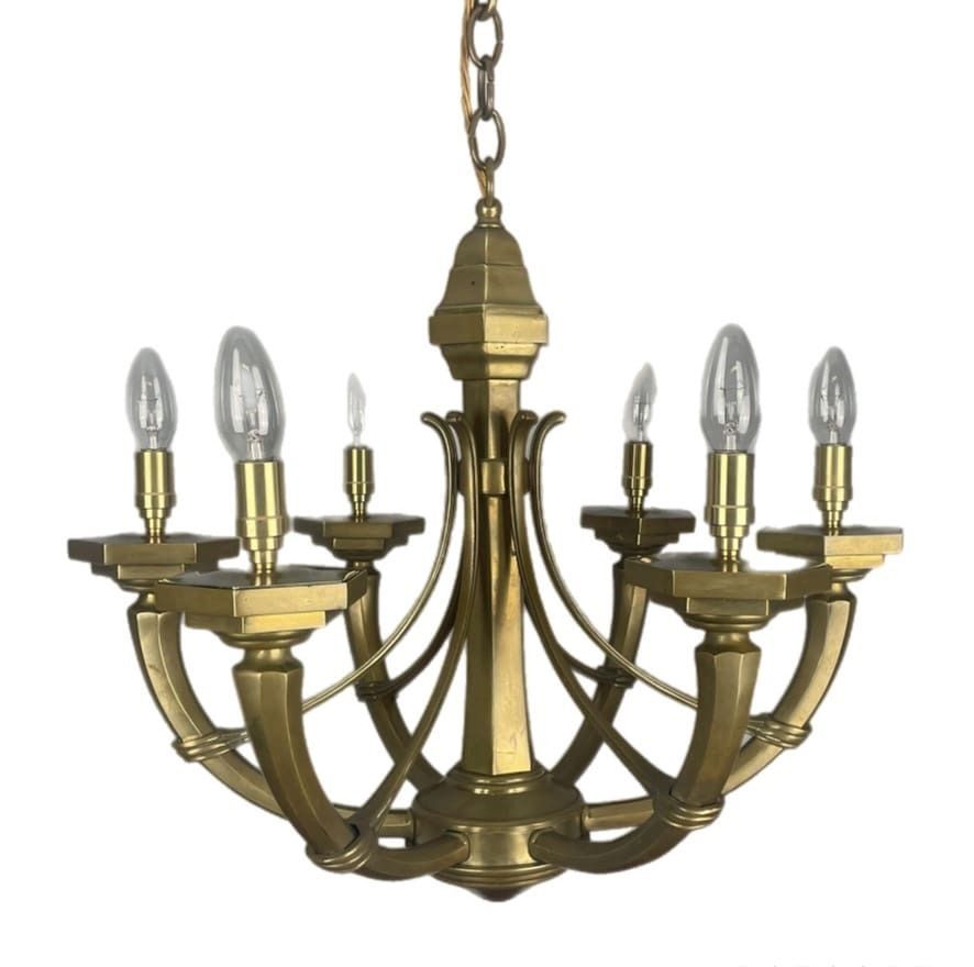 Italian Mid Century Brass Chandelier By Mod Dep Lamp Art