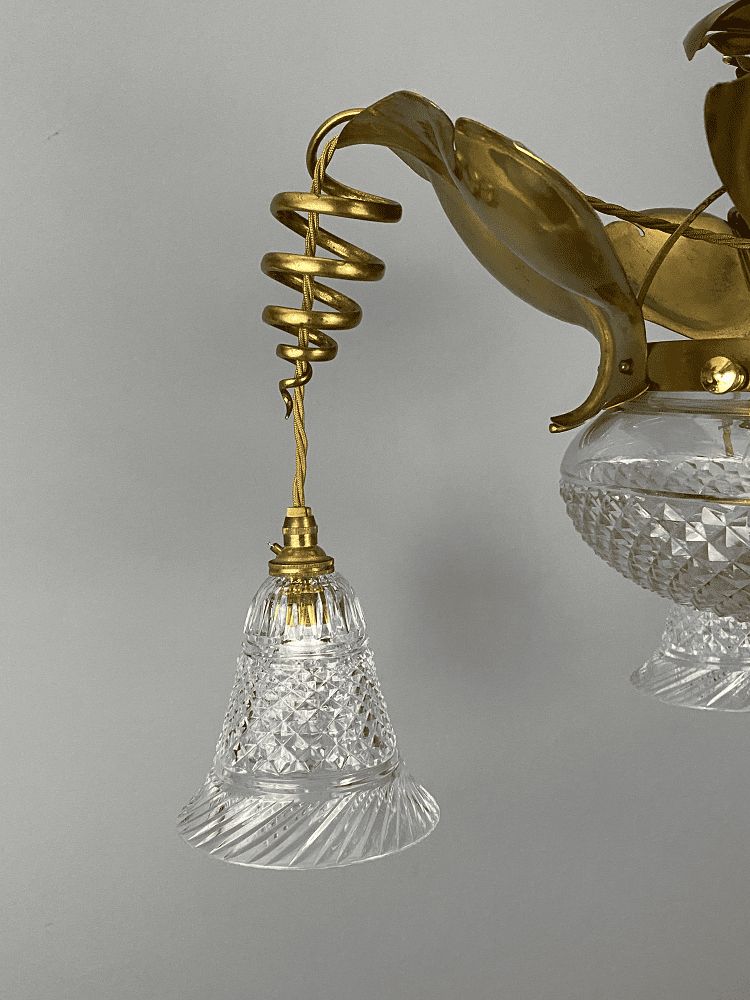 Art Nouveau Spring Chandelier  In The Manner Of Was Benson photo Lighting