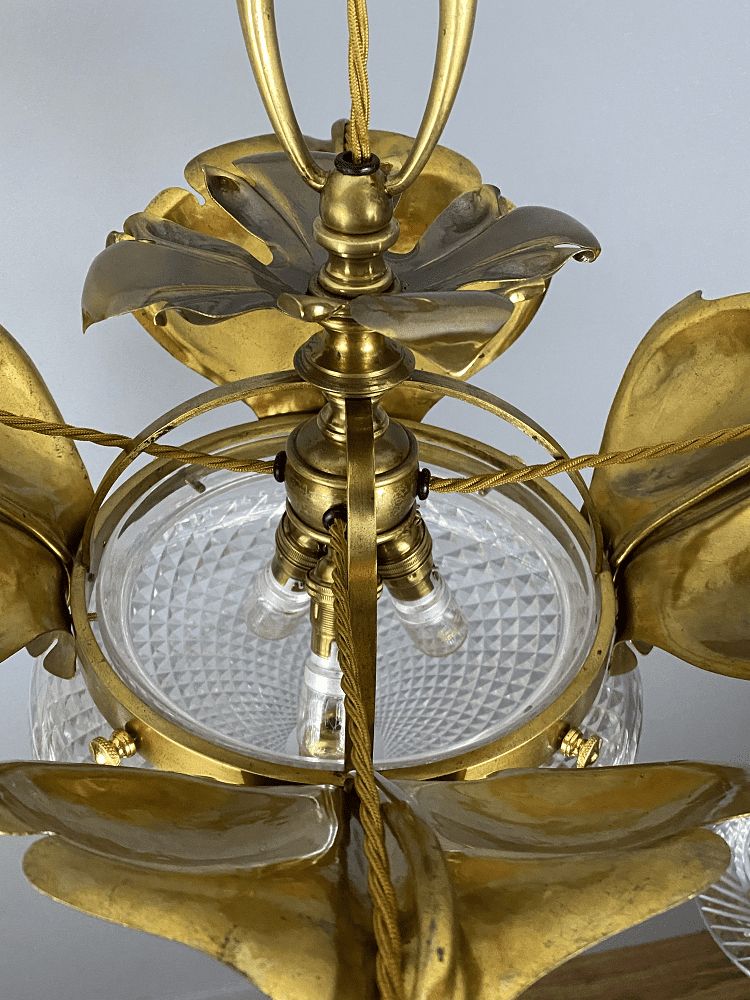 Art Nouveau Spring Chandelier  In The Manner Of Was Benson photo 4495.0
