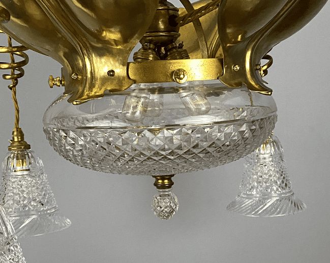 Art Nouveau Spring Chandelier  In The Manner Of Was Benson photo vinterior
