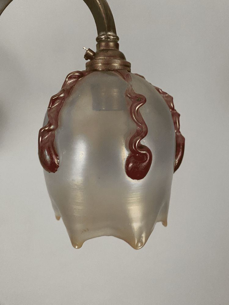 Nickel Plated Chandelier With Frosted Glass Shades photo for sale