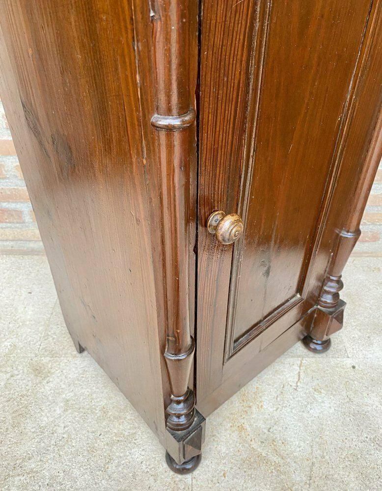 Antique Louis XVI Nightstands With White Marble Tops, 1890s, Set Of 2 photo vintage