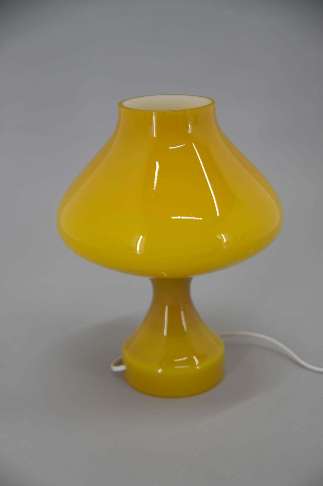 All Glass Yellow Table Lamp By Valasske Mezirici, 1970s photo 502.0