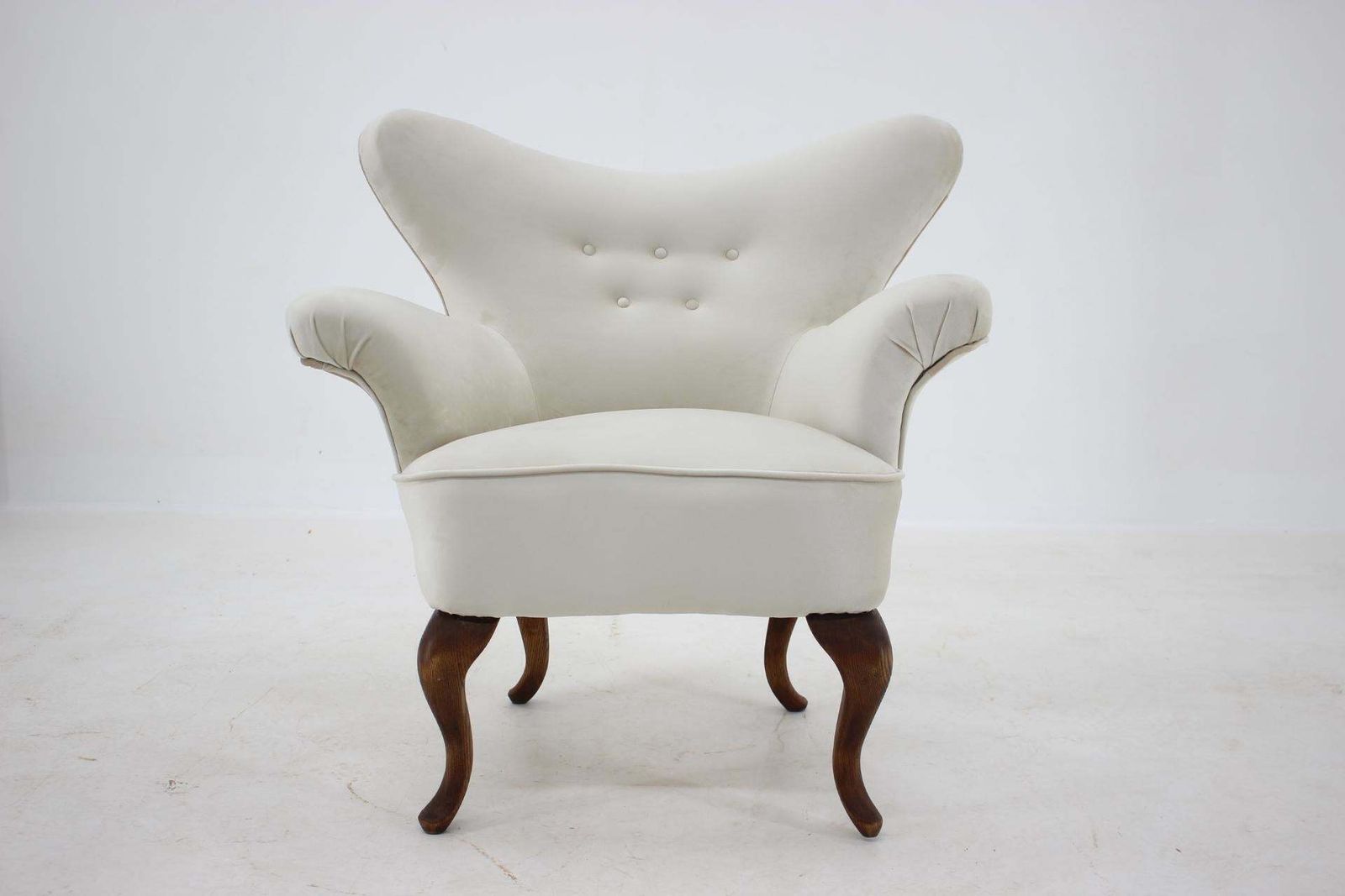 1900s Rare Antique Curved Armchair