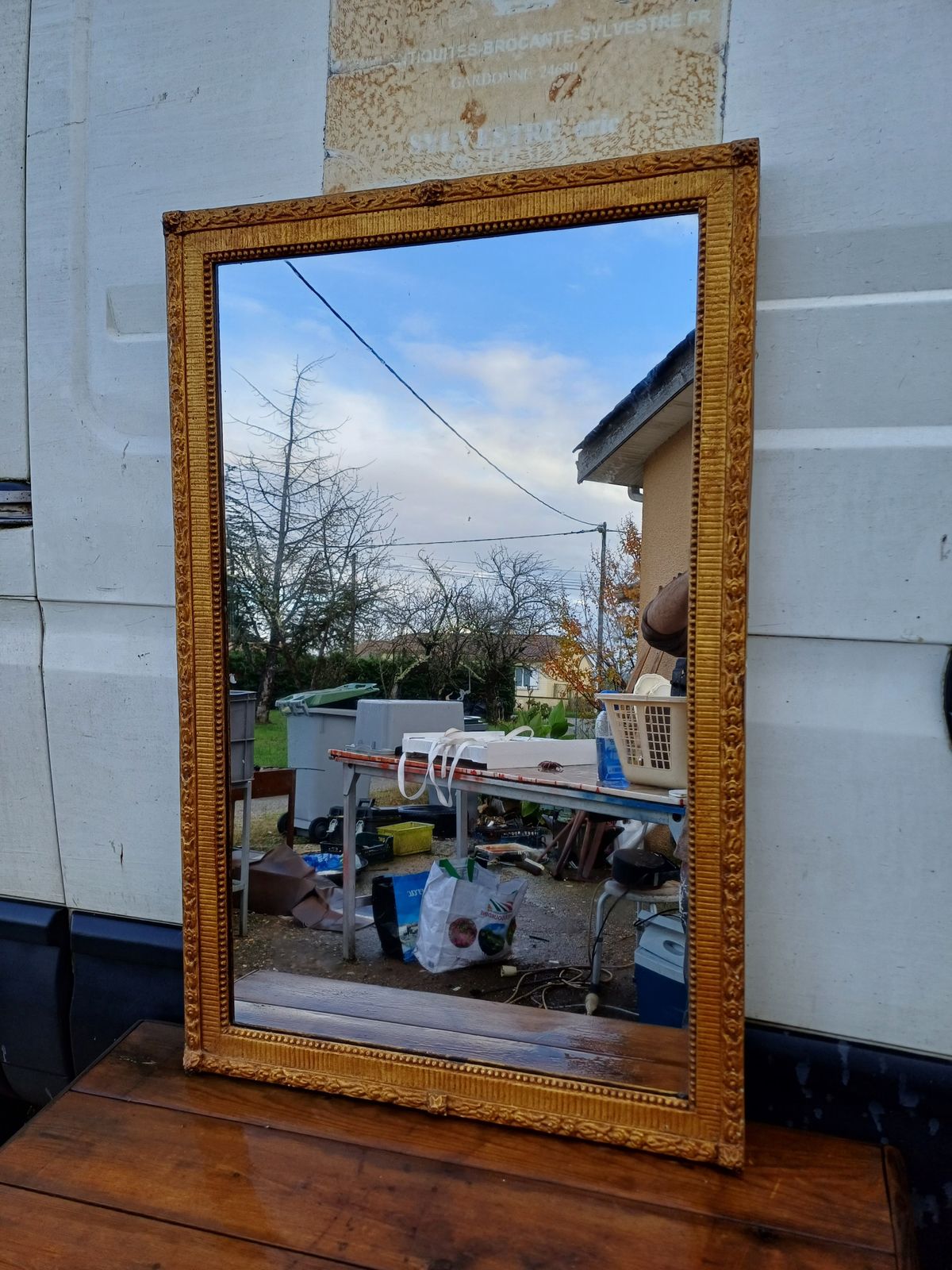 19th Century Wood And Golden Stucco Mirror photo furniture