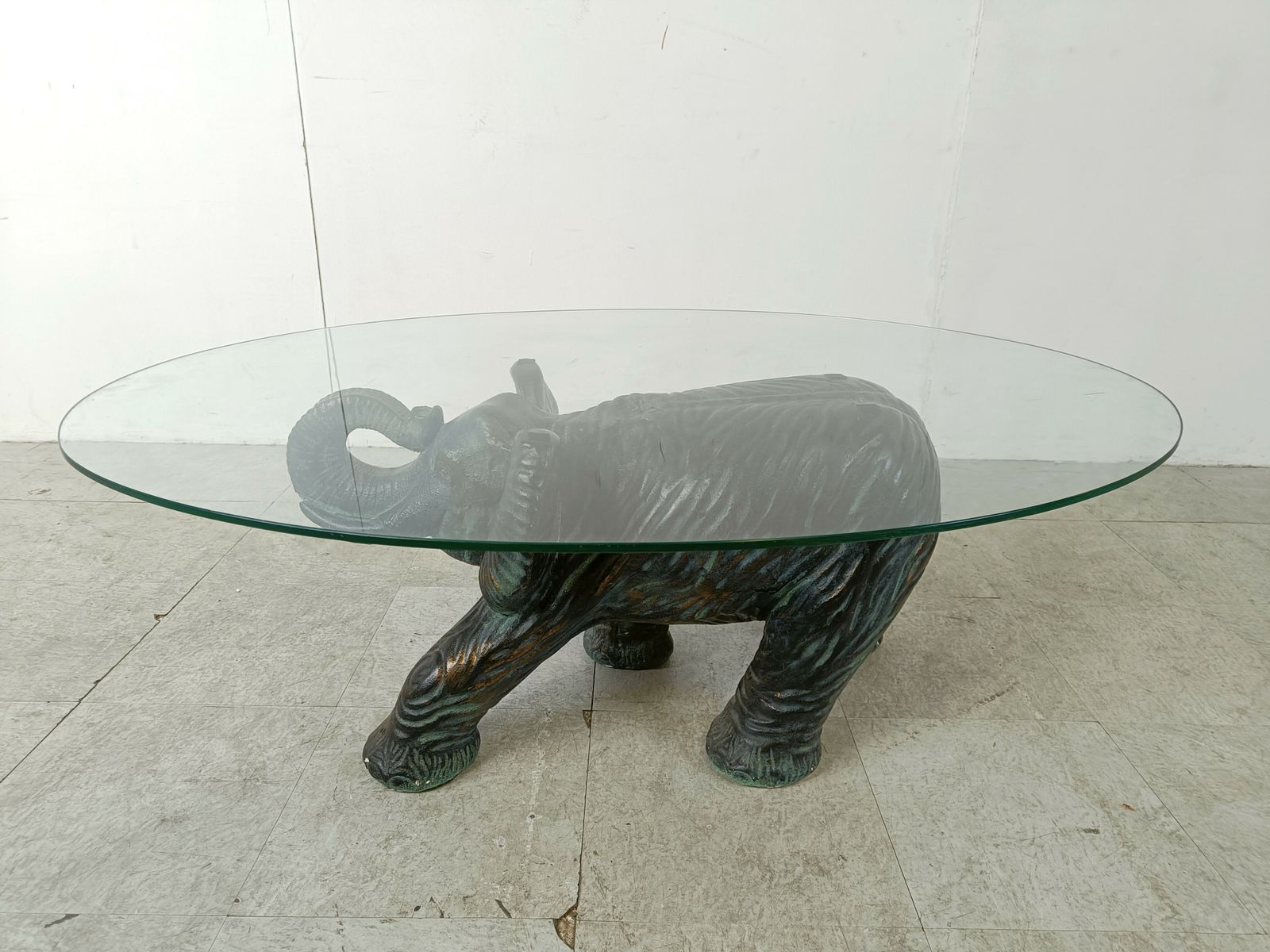 Unique Sculptural Elephant Coffee Table, 1970s photo furniture