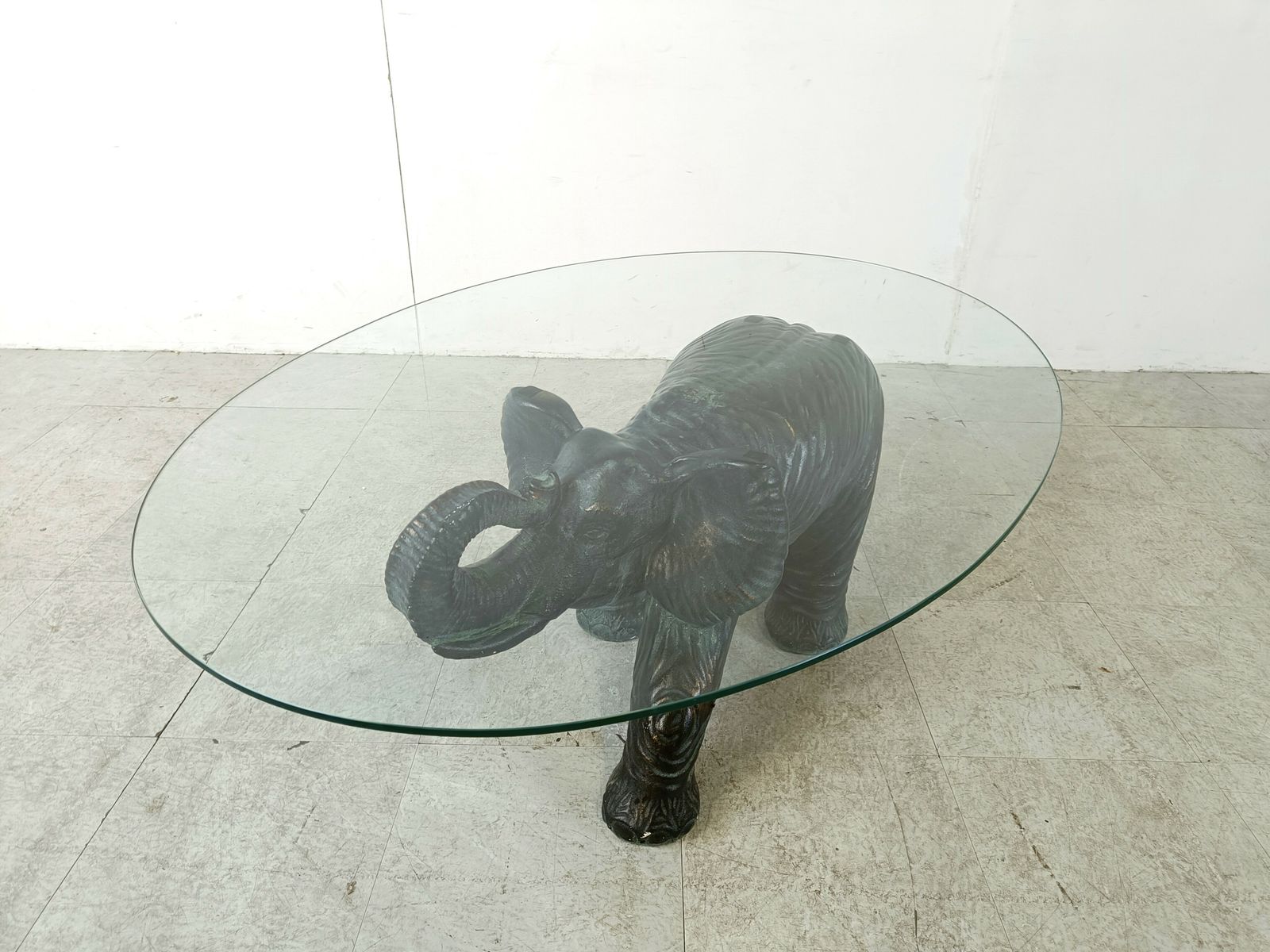 photo furniture Unique Sculptural Elephant Coffee Table, 1970s