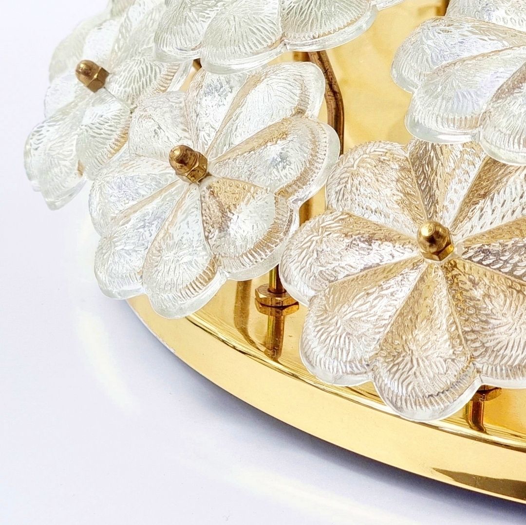photo for sale Xl Mid Century Floral Murano Glass Ceiling Light By Ernst Palme, Germany, 1970s