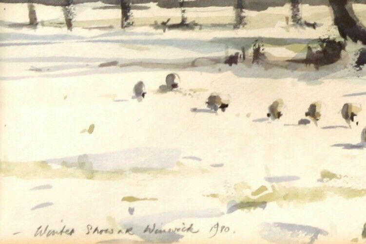 Watercolour By David Green. Titled "Winter Snow Near Warwick" photo Art