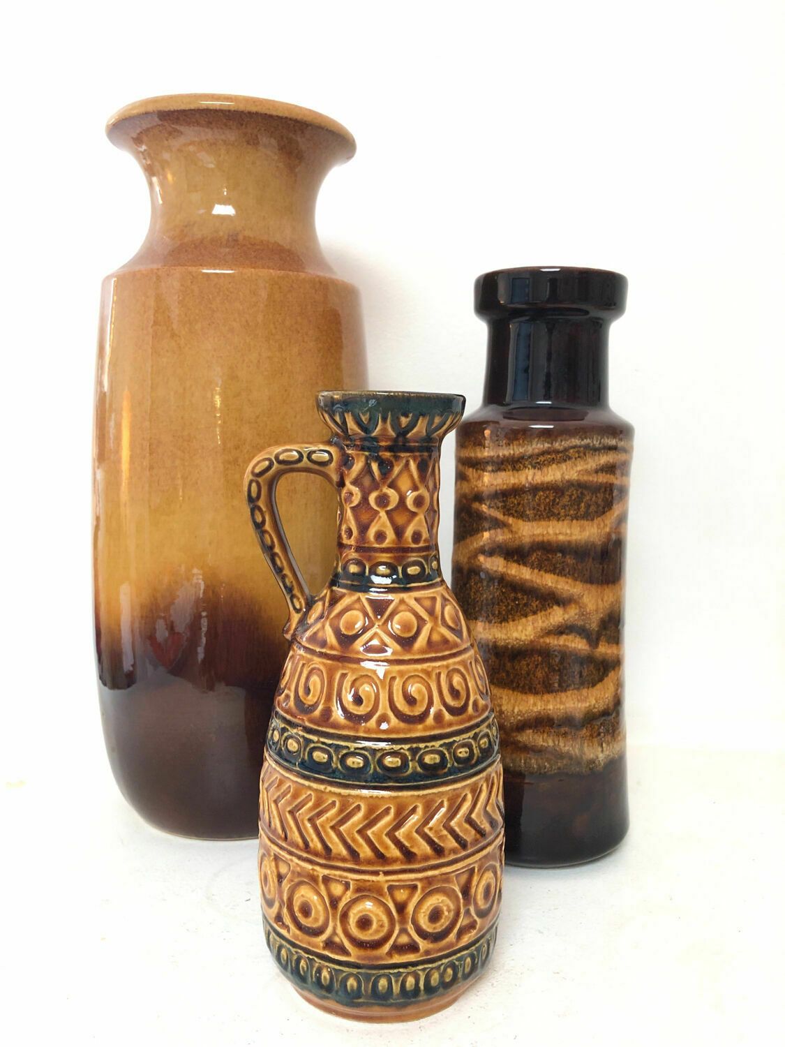 Composition Of 3 German Vases W. Germany, 1970 photo vinterior