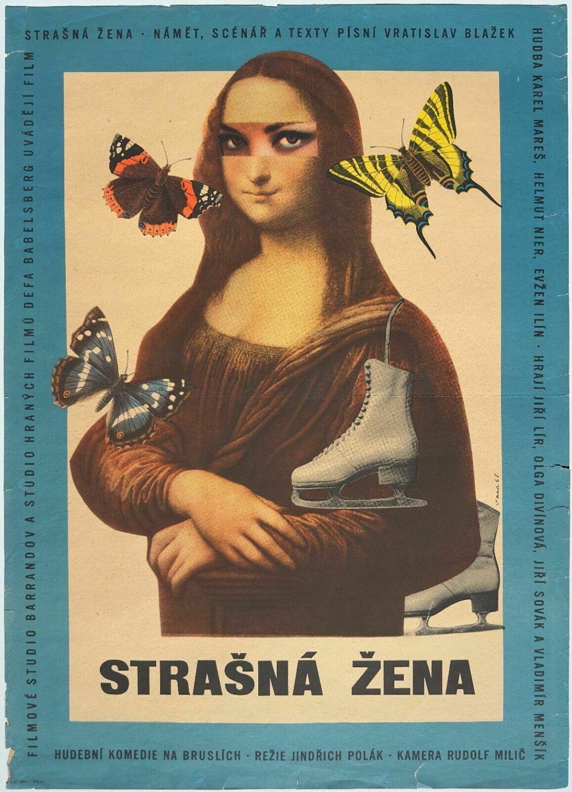 Strasna Zena   Original Vintage Movie Poster 1965 Jindrich Polak Czech