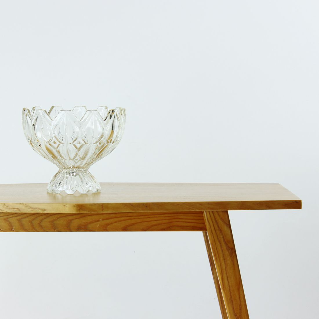 Unique Pressed Glass Bowl, Tulip Collection Hermanowa Hut, 1957 photo for sale