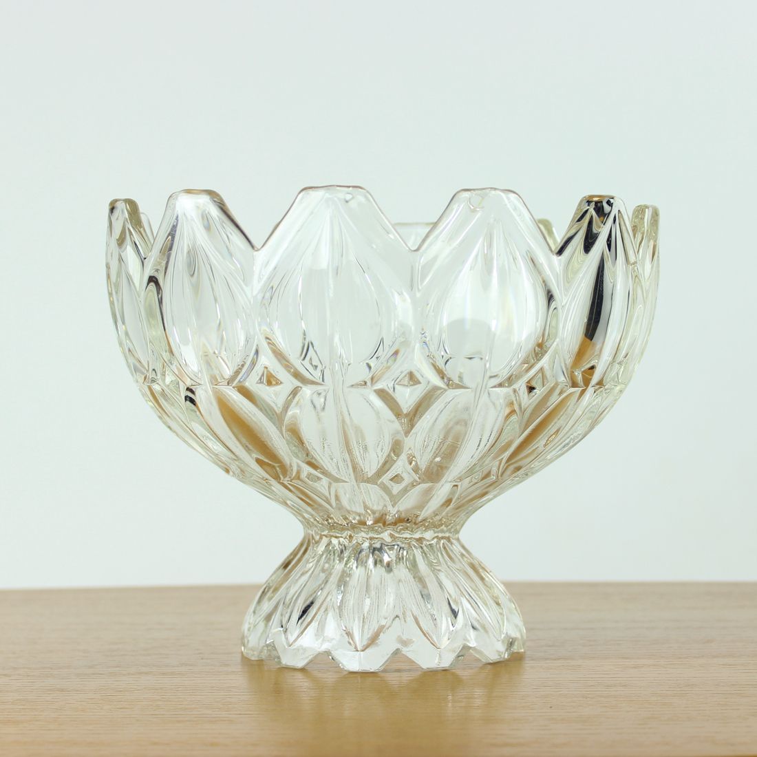 Unique Pressed Glass Bowl, Tulip Collection Hermanowa Hut, 1957