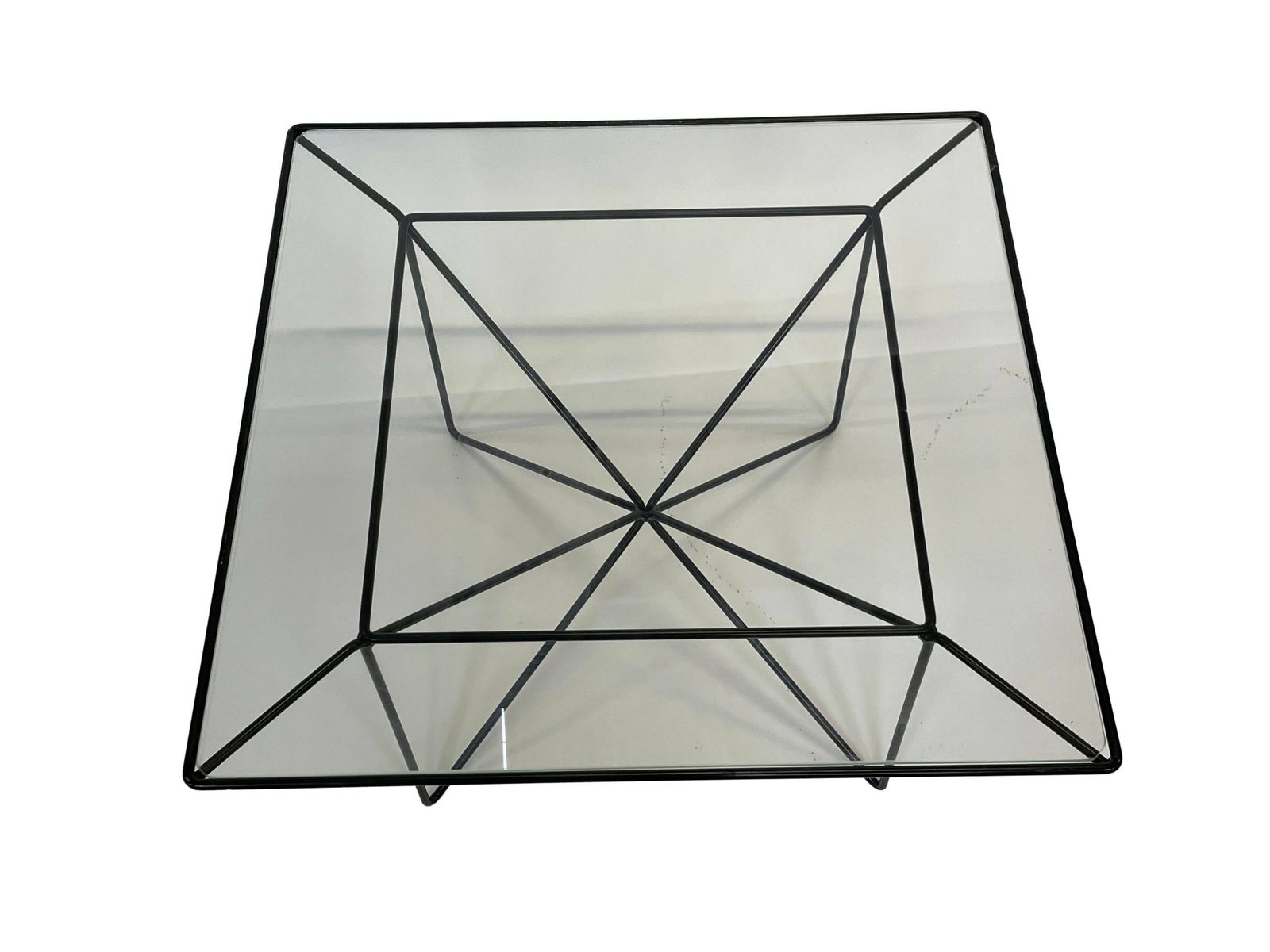 Vintage Coffee Table In Steel And Wire And Glass 1970 photo Furniture