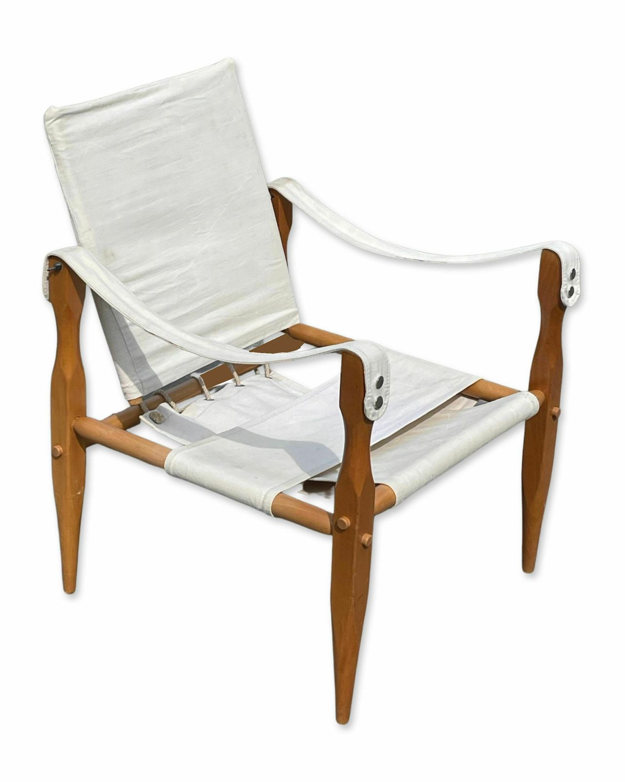 Vintage Safari Chair 1960s Denmark With Canvas Minimalist Design photo for sale