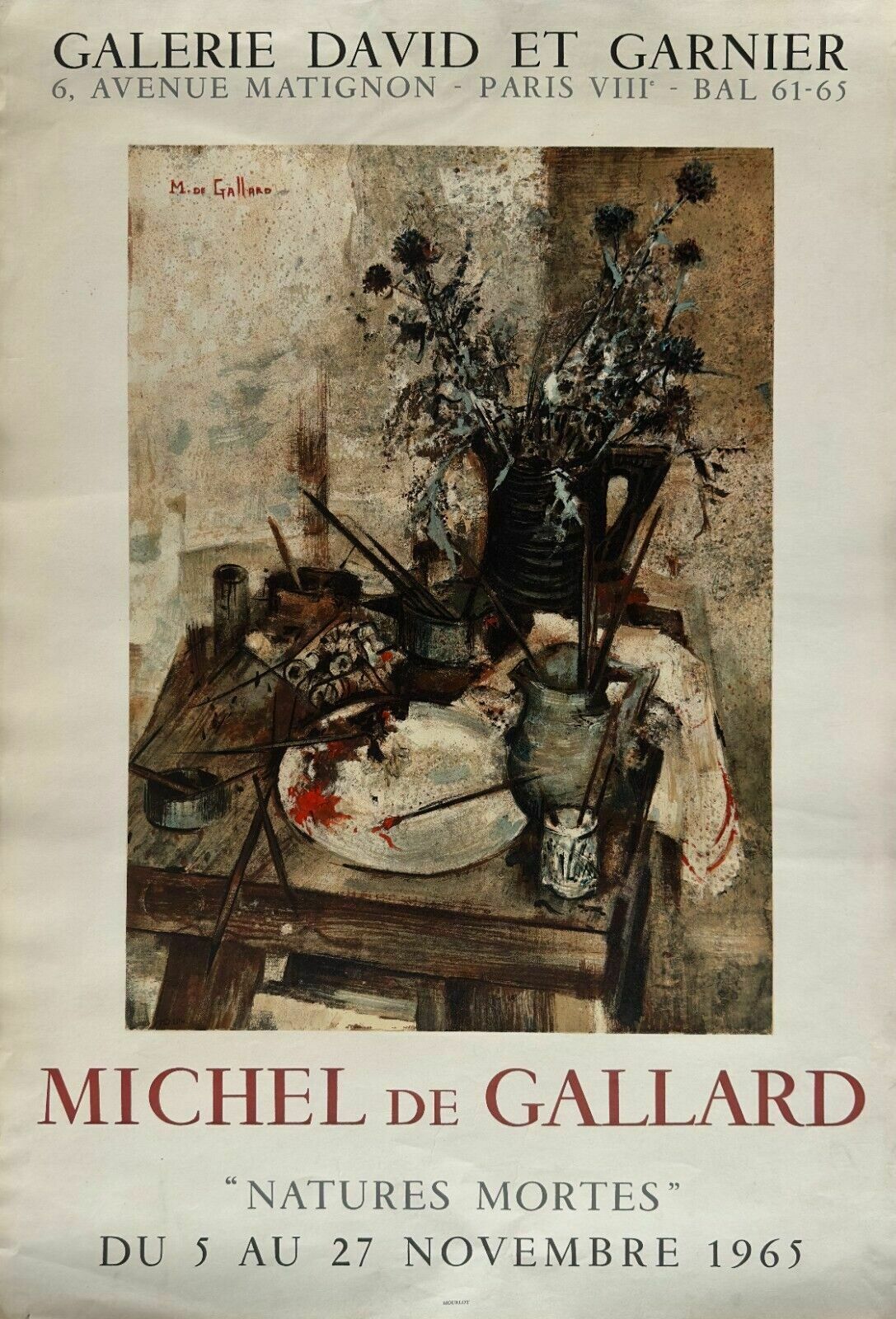 Michel De Gallard   Vintage Art Poster David And Garnier Gallery 1965