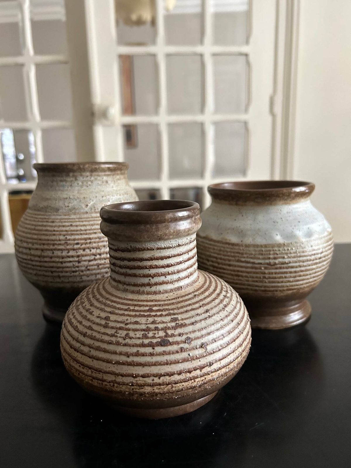 98.0 3 Stoneware Vases 1970, 1970s, Vintage photo