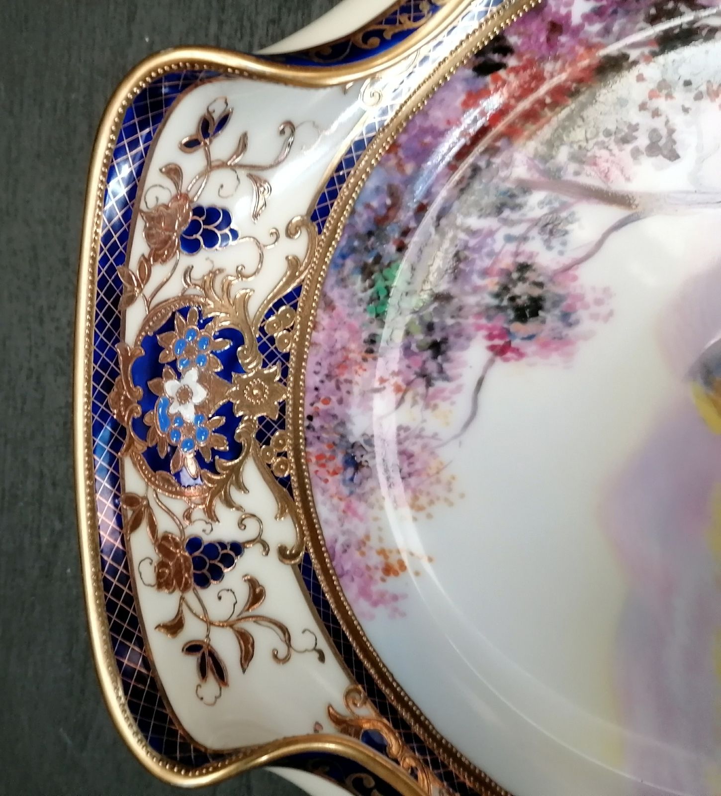 Noritaki Vintage Bon Bon Dish. Stunning Hand Painted, Gold Trim. Rare! Ref 5044 photo for sale