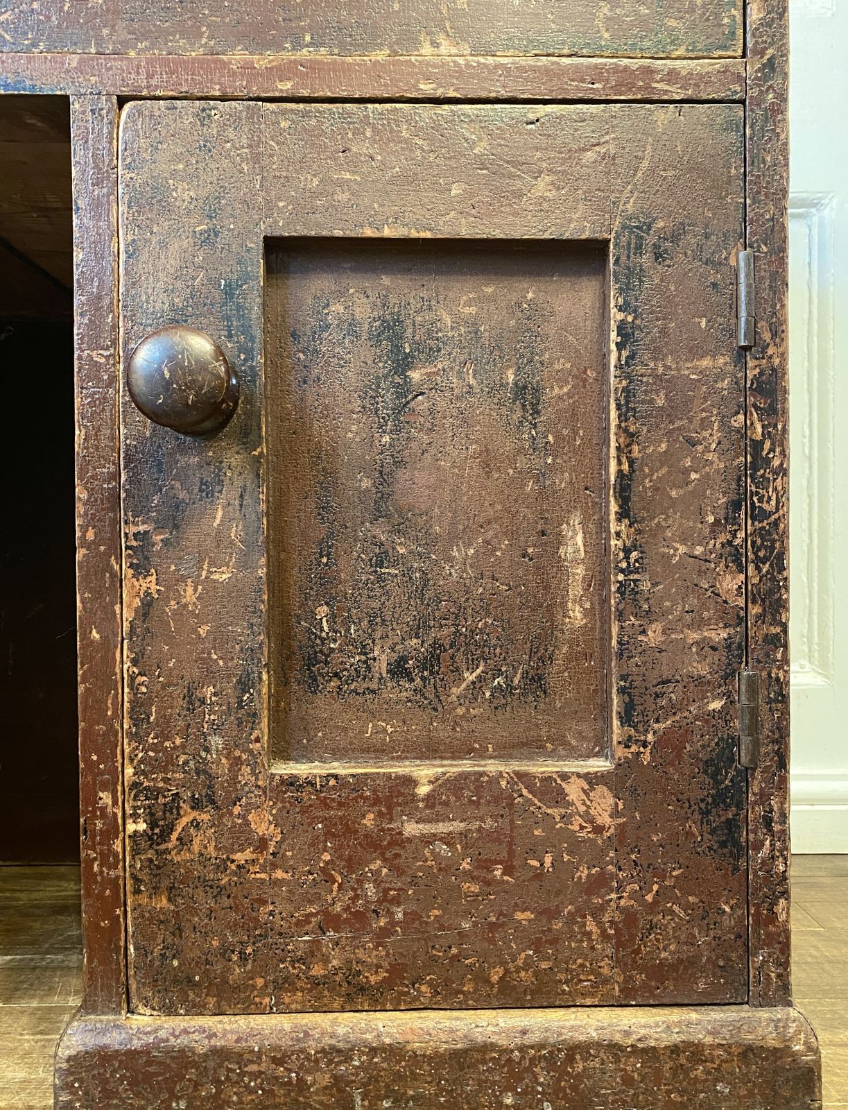 Antique 1880s Kneehole Desk In Original Beautiful Time Worn Paint. photo furniture