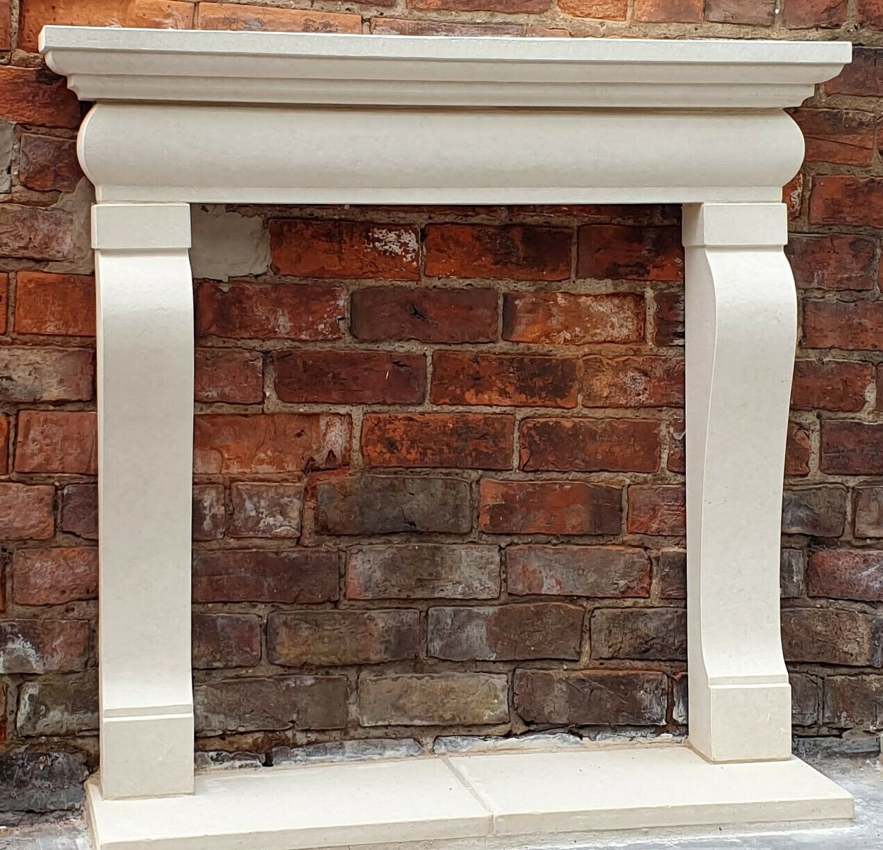 Reclaimed French Carved Limestone Effect Fireplace Rustic Farmhouse Surround photo furniture