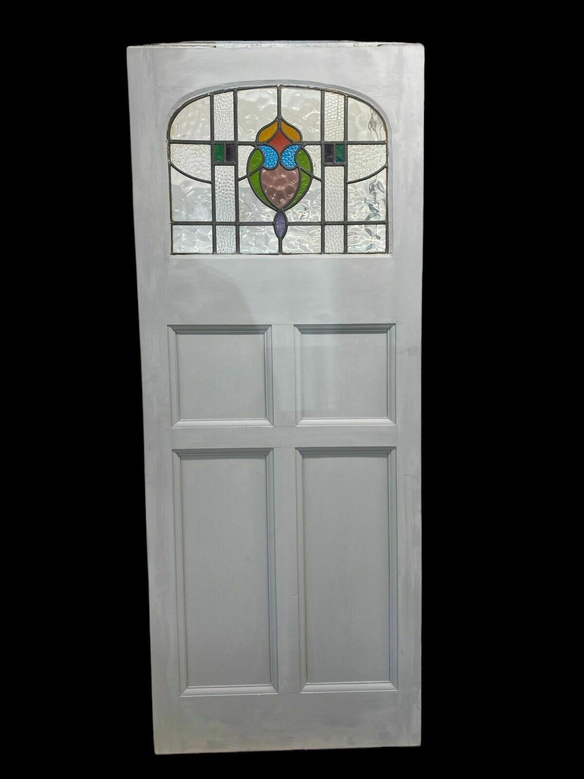 photo furniture Art Deco Front Door Period Stained Glass Old Reclaimed Antique Lead Wood 20s 30s