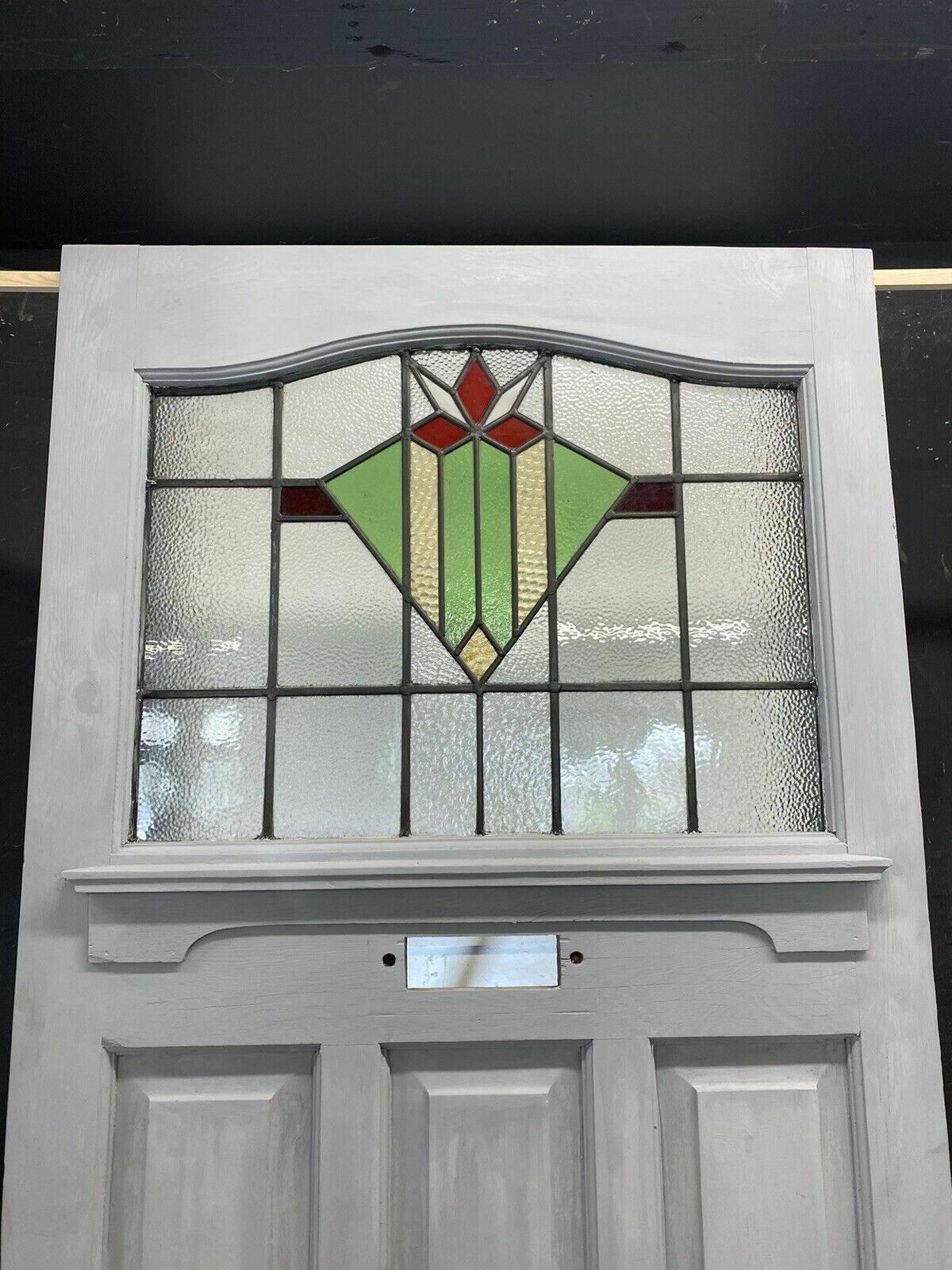 Art Deco Front Door Period Stained Glass Old Reclaimed Antique Lead Wood 20s 30s photo furniture