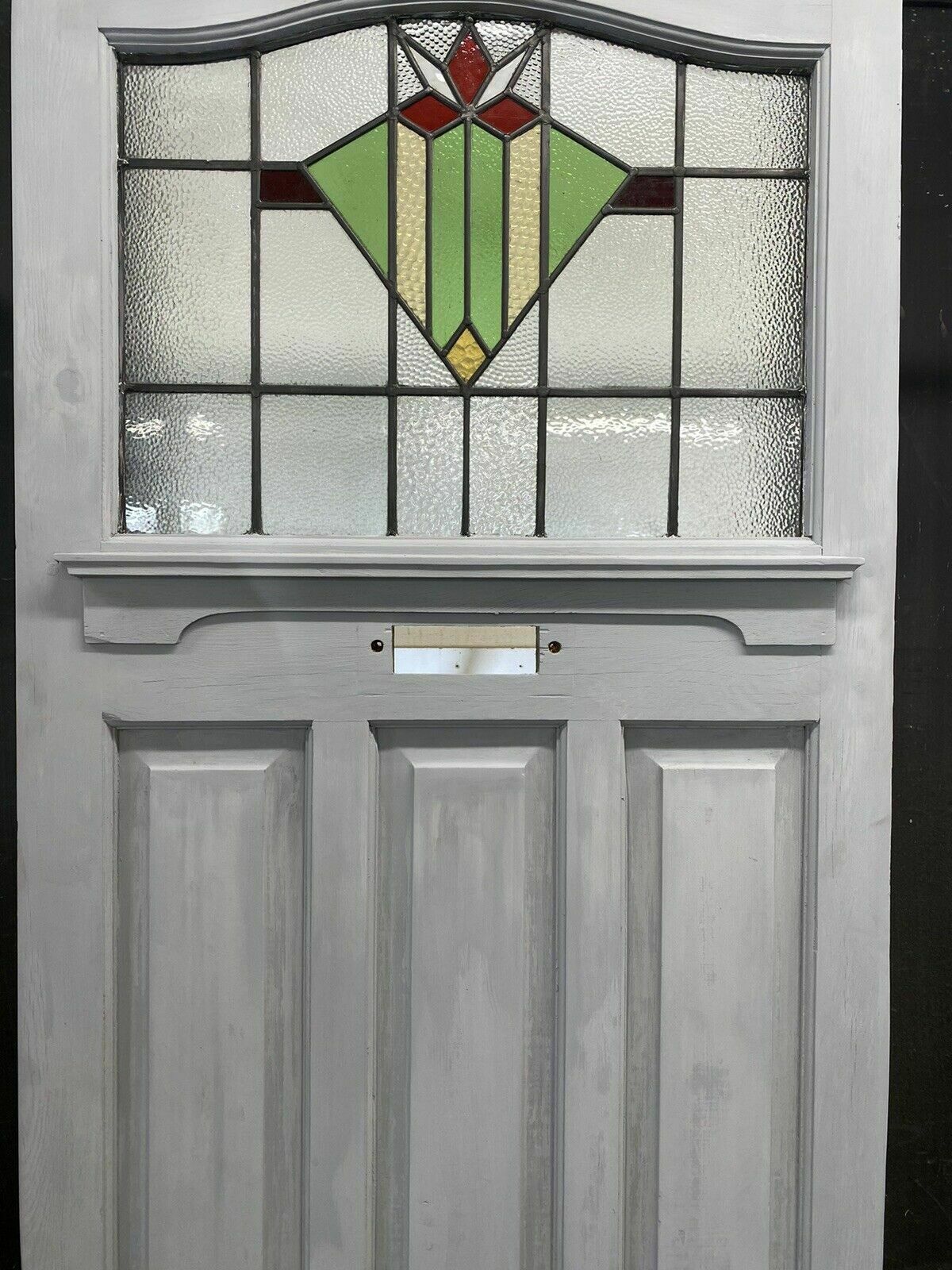 Art Deco Front Door Period Stained Glass Old Reclaimed Antique Lead Wood 20s 30s photo for sale