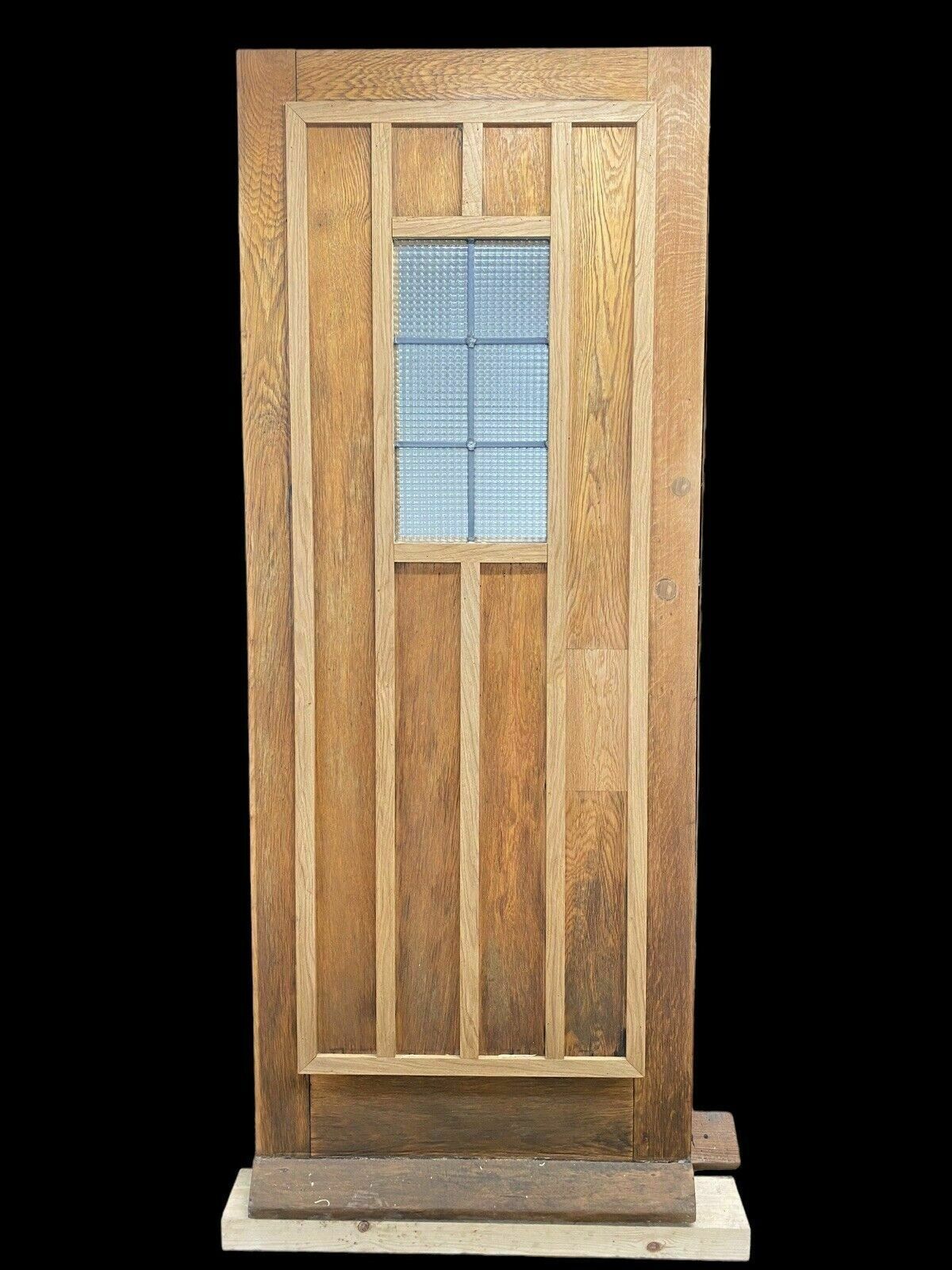 Tall Solid Oak Front Door Old Period Antique Reclaimed Hardwood Glazed Lead